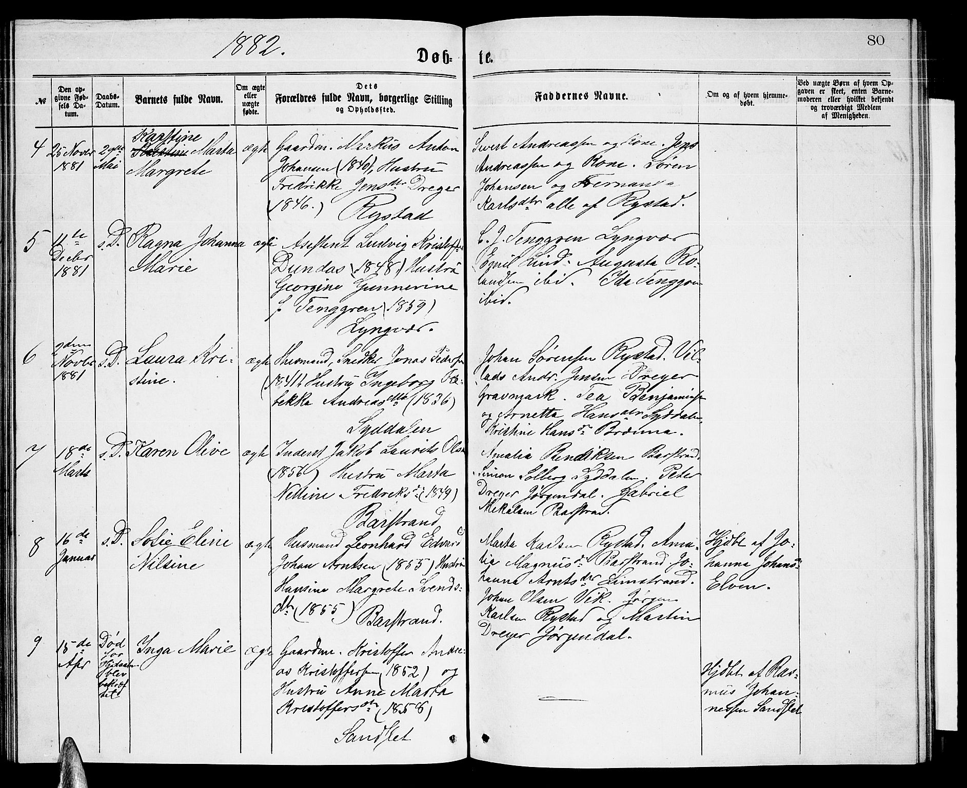 Ministerialprotokoller, klokkerbøker og fødselsregistre - Nordland, SAT/A-1459/876/L1103: Parish register (copy) no. 876C02, 1870-1886, p. 80