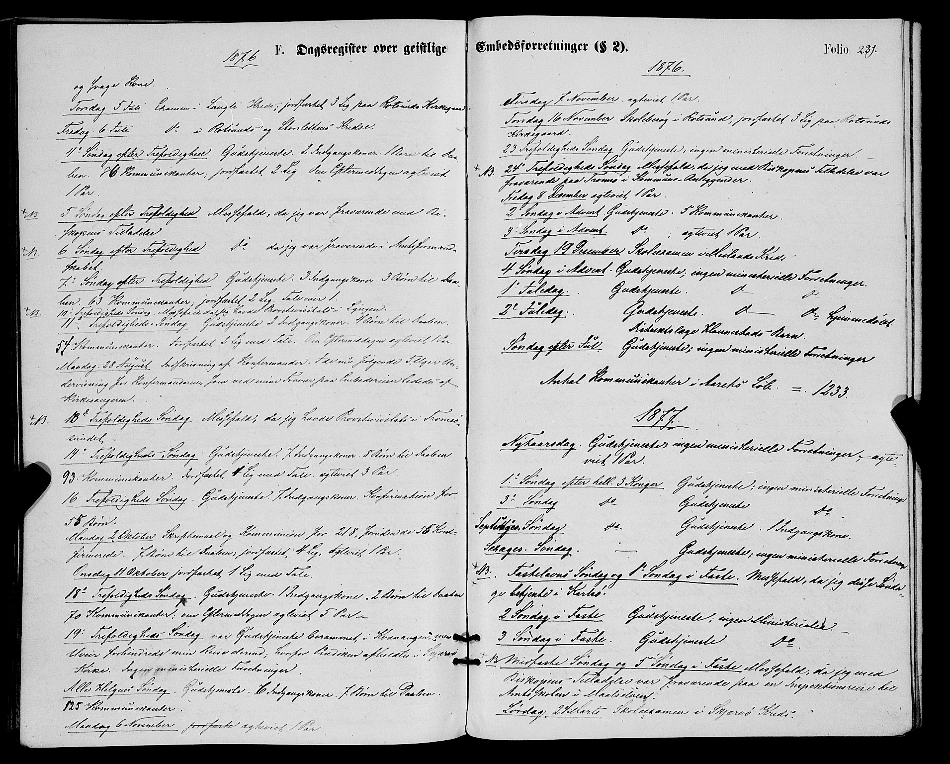 Skjervøy sokneprestkontor, SATØ/S-1300/H/Ha/Haa/L0008kirke: Parish register (official) no. 8, 1871-1877, p. 231