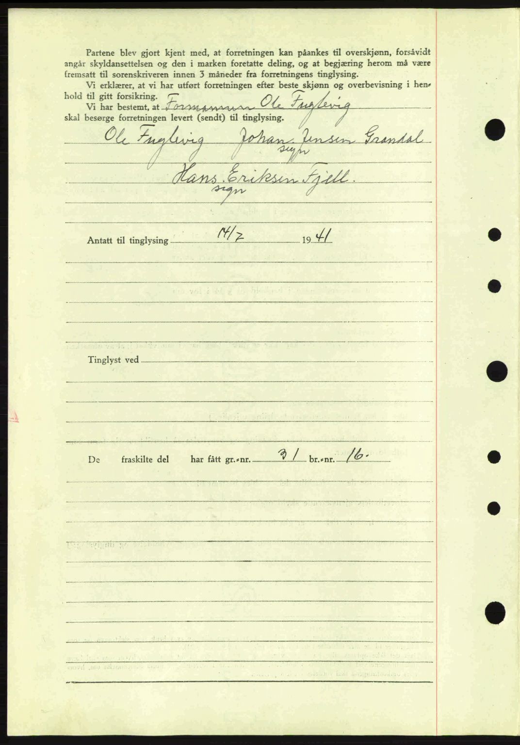 Idd og Marker sorenskriveri, AV/SAO-A-10283/G/Gb/Gbb/L0004: Mortgage book no. A4, 1940-1941, Diary no: : 764/1941