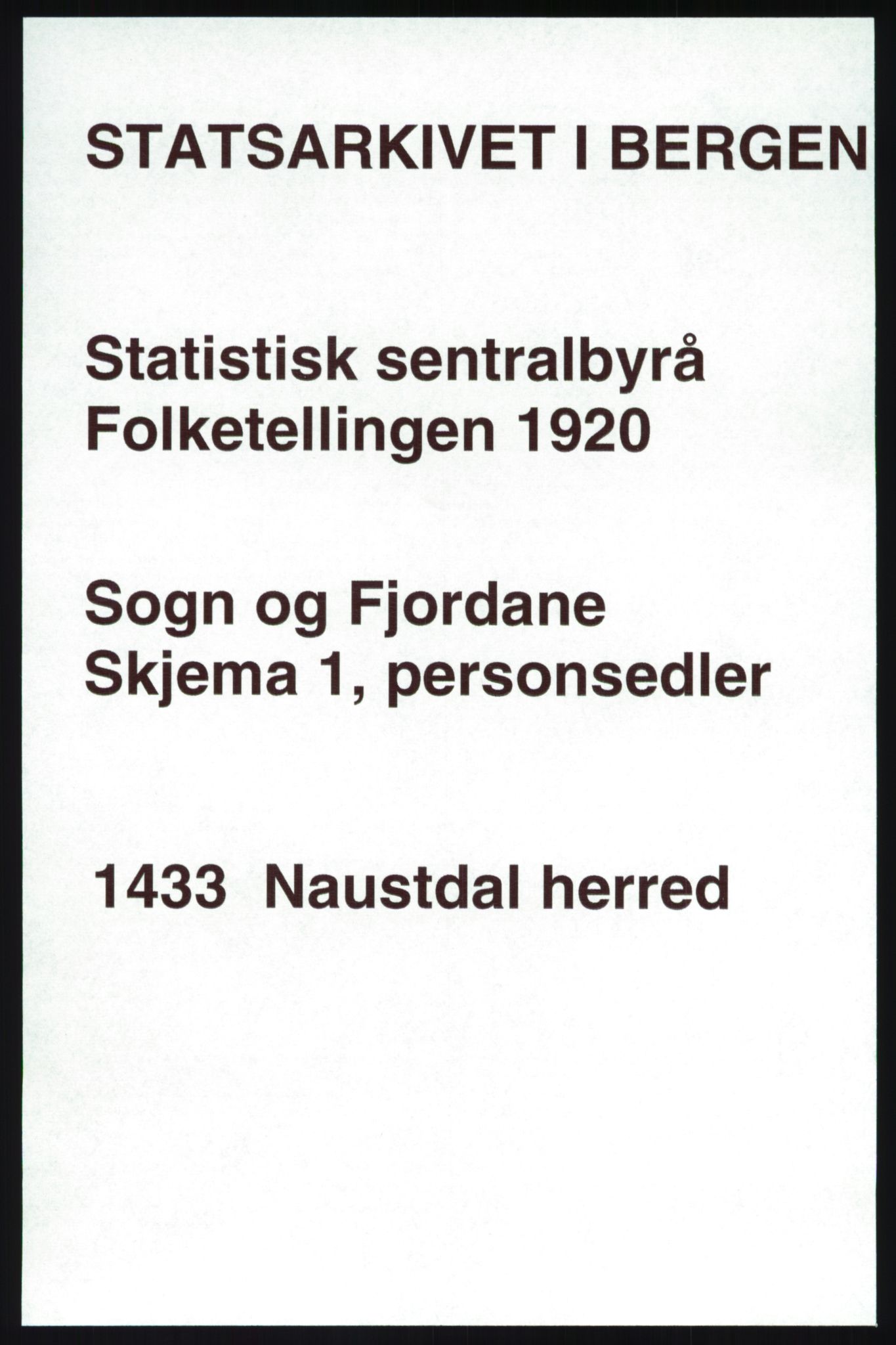 SAB, 1920 census for Naustdal, 1920, p. 861