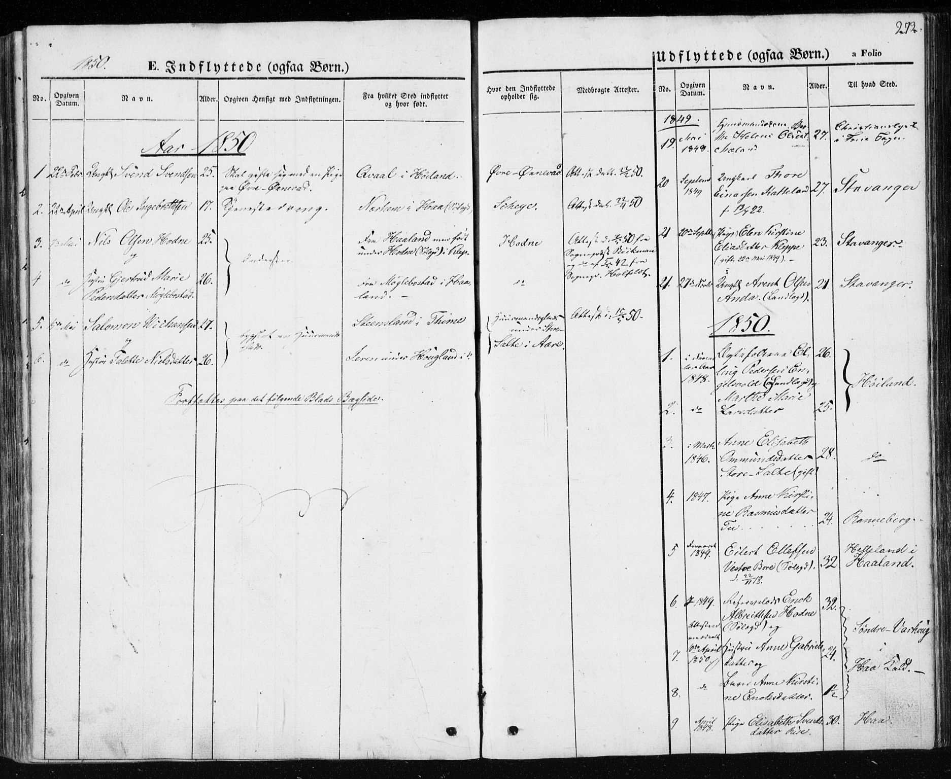 Klepp sokneprestkontor, SAST/A-101803/001/3/30BA/L0004: Parish register (official) no. A 4, 1842-1852, p. 272