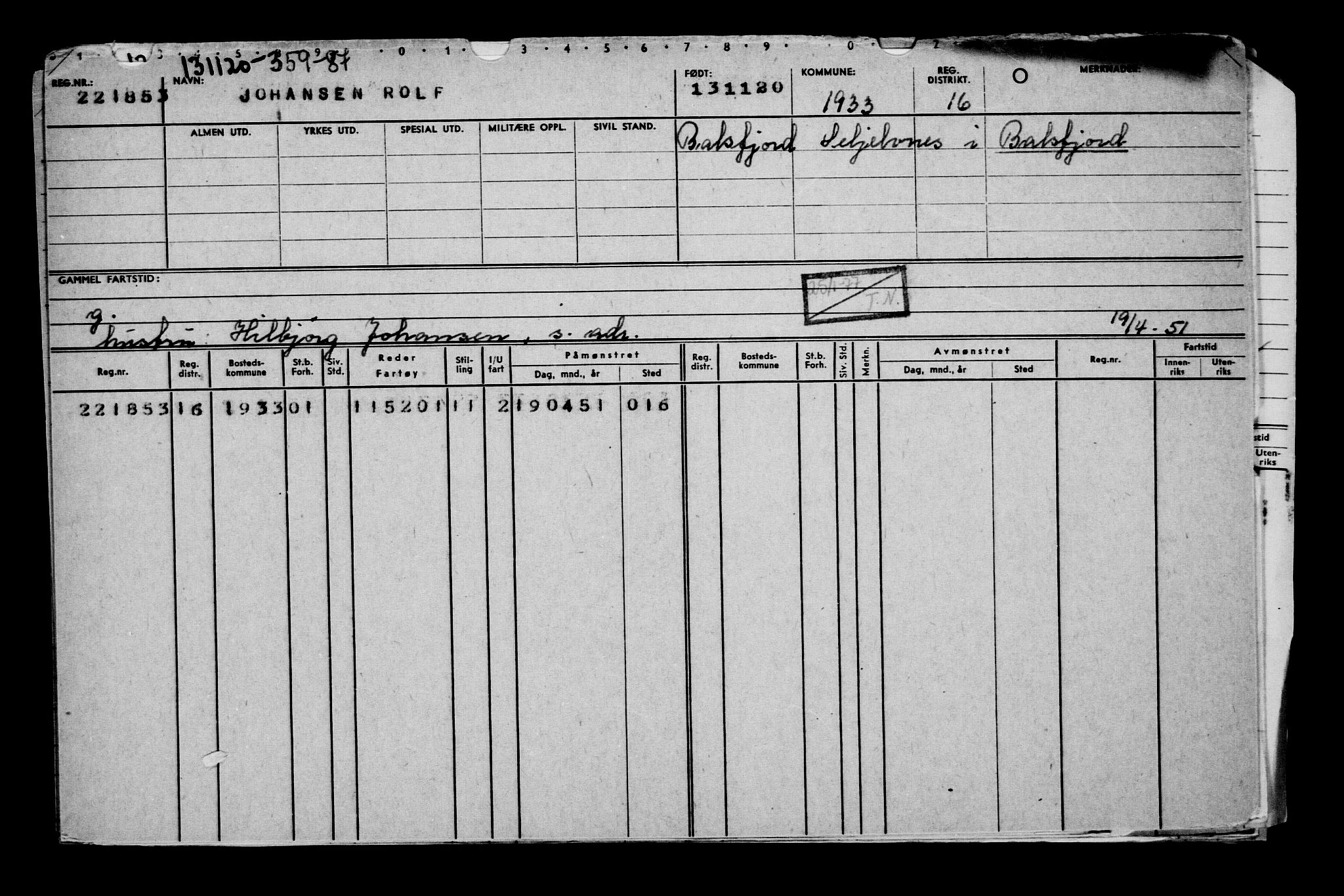 Direktoratet for sjømenn, AV/RA-S-3545/G/Gb/L0187: Hovedkort, 1920, p. 285