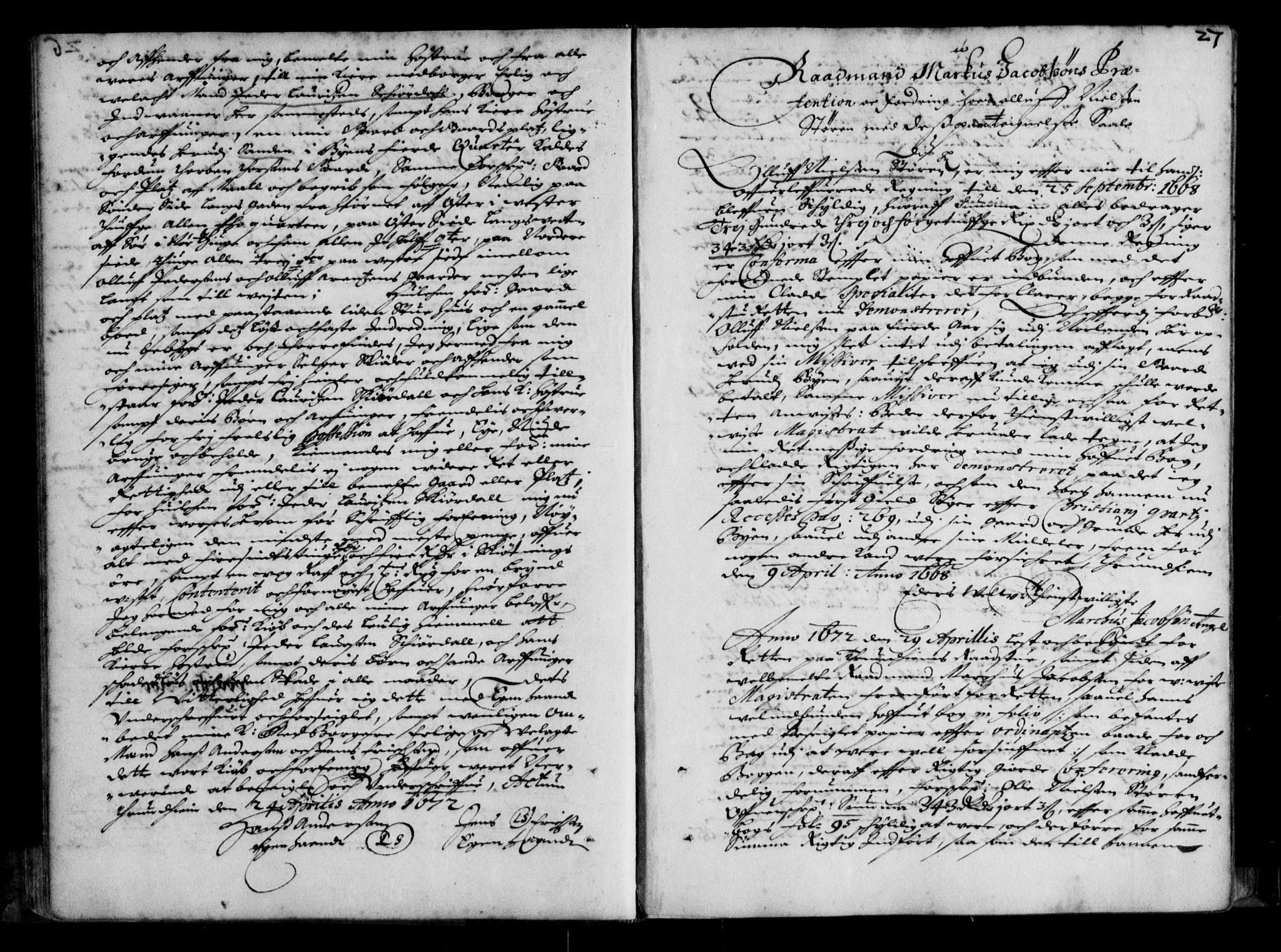 Trondheim byfogd, SAT/A-0003/1/2/2C/L0001: Mortgage book no. 1, 1670-1680, p. 27