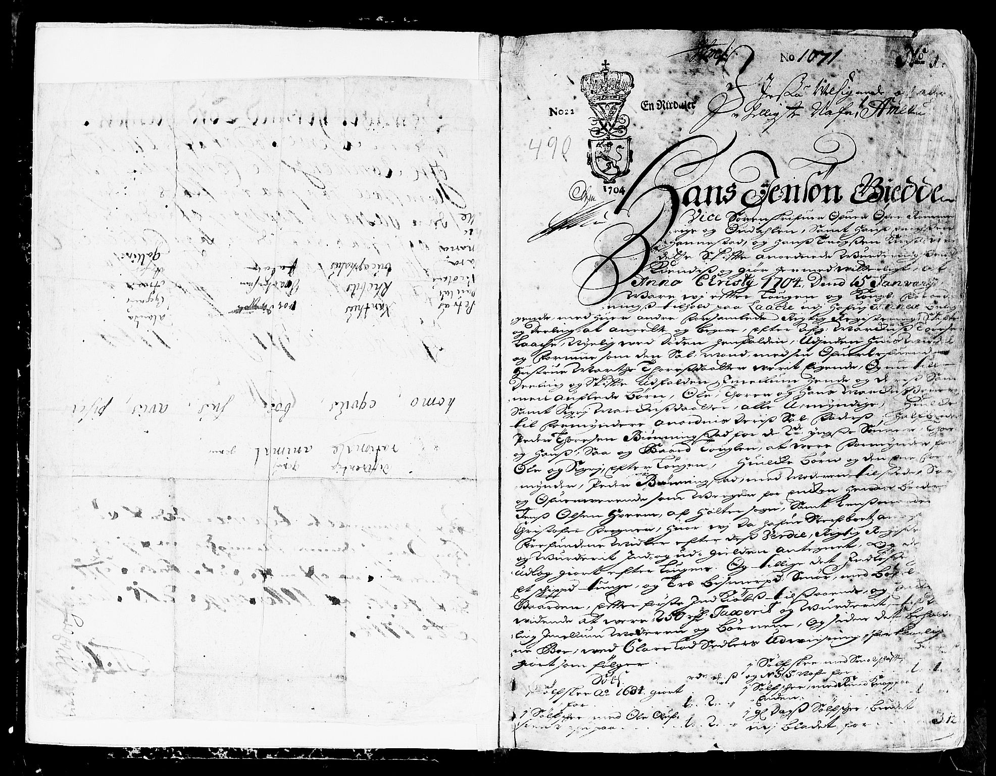 Øvre Romerike sorenskriveri, SAO/A-10649/H/Hb/L0002: Skifteprotokoll nr. 2, 1704-1715, p. 0b-1a