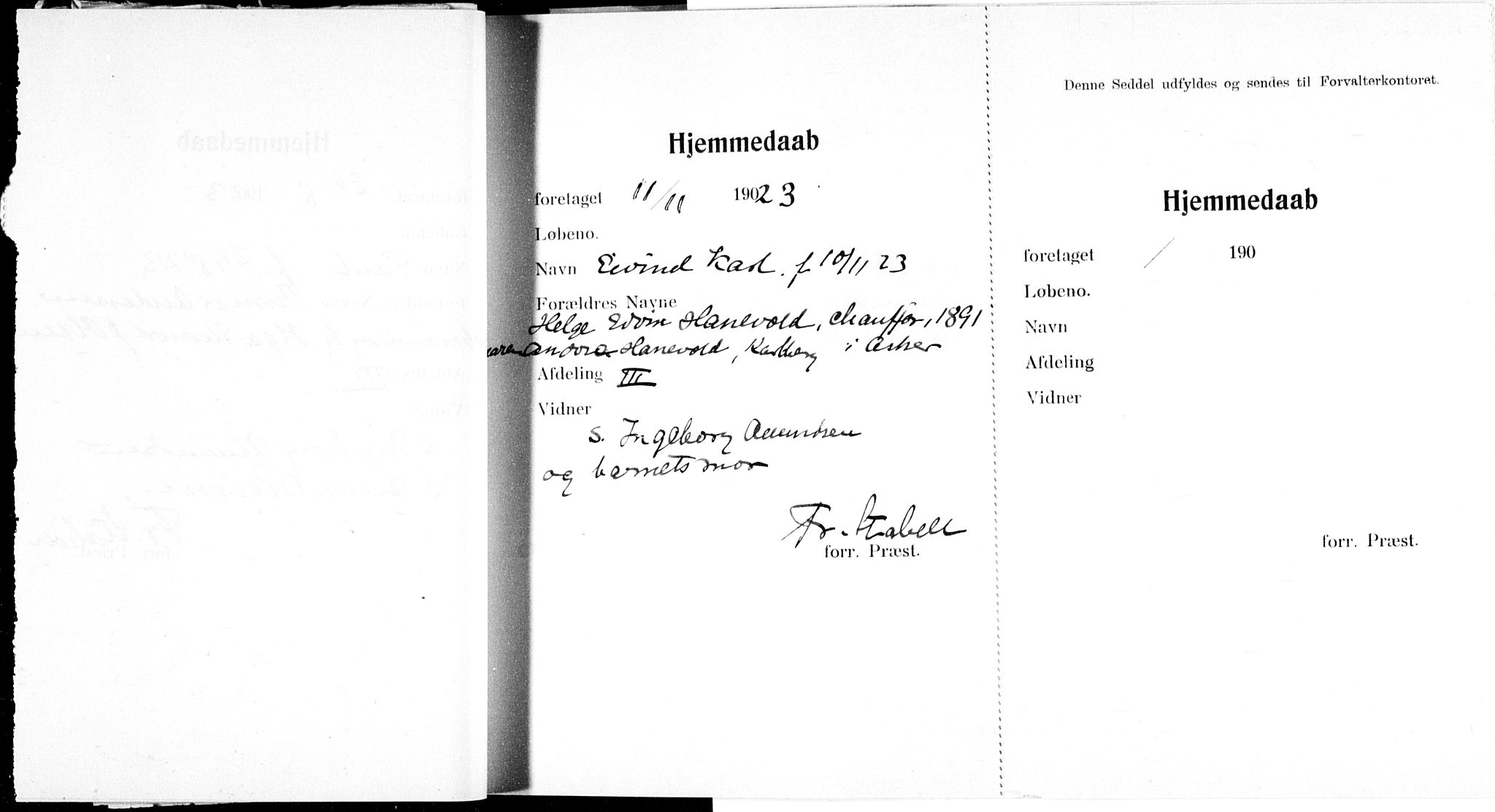 Ullevål sykehus prestekontor Kirkebøker, AV/SAO-A-10542a/K/Ka/L0004: Baptism register no. 4, 1906-1926