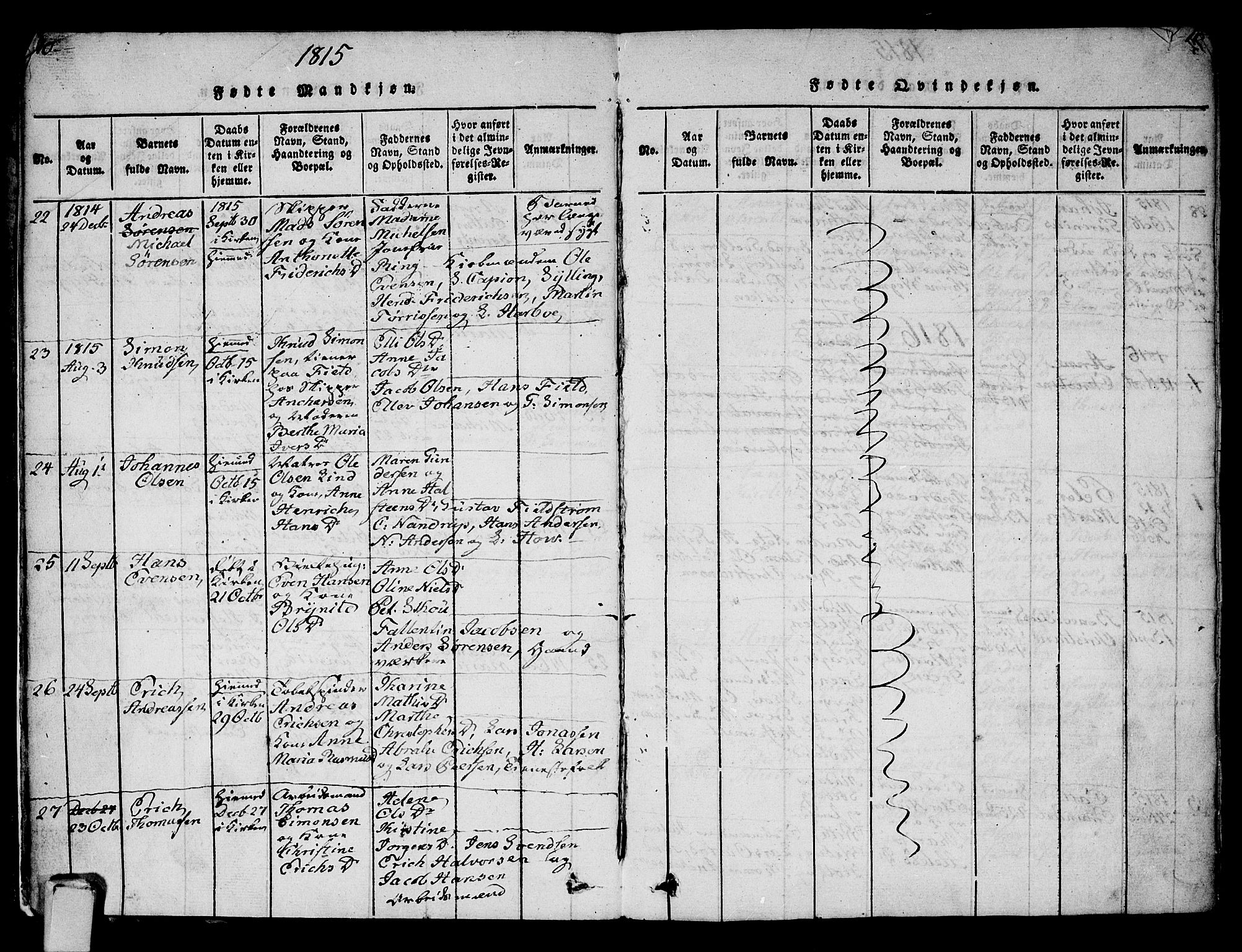 Strømsø kirkebøker, AV/SAKO-A-246/G/Ga/L0001: Parish register (copy) no. 1, 1815-1829, p. 10-11