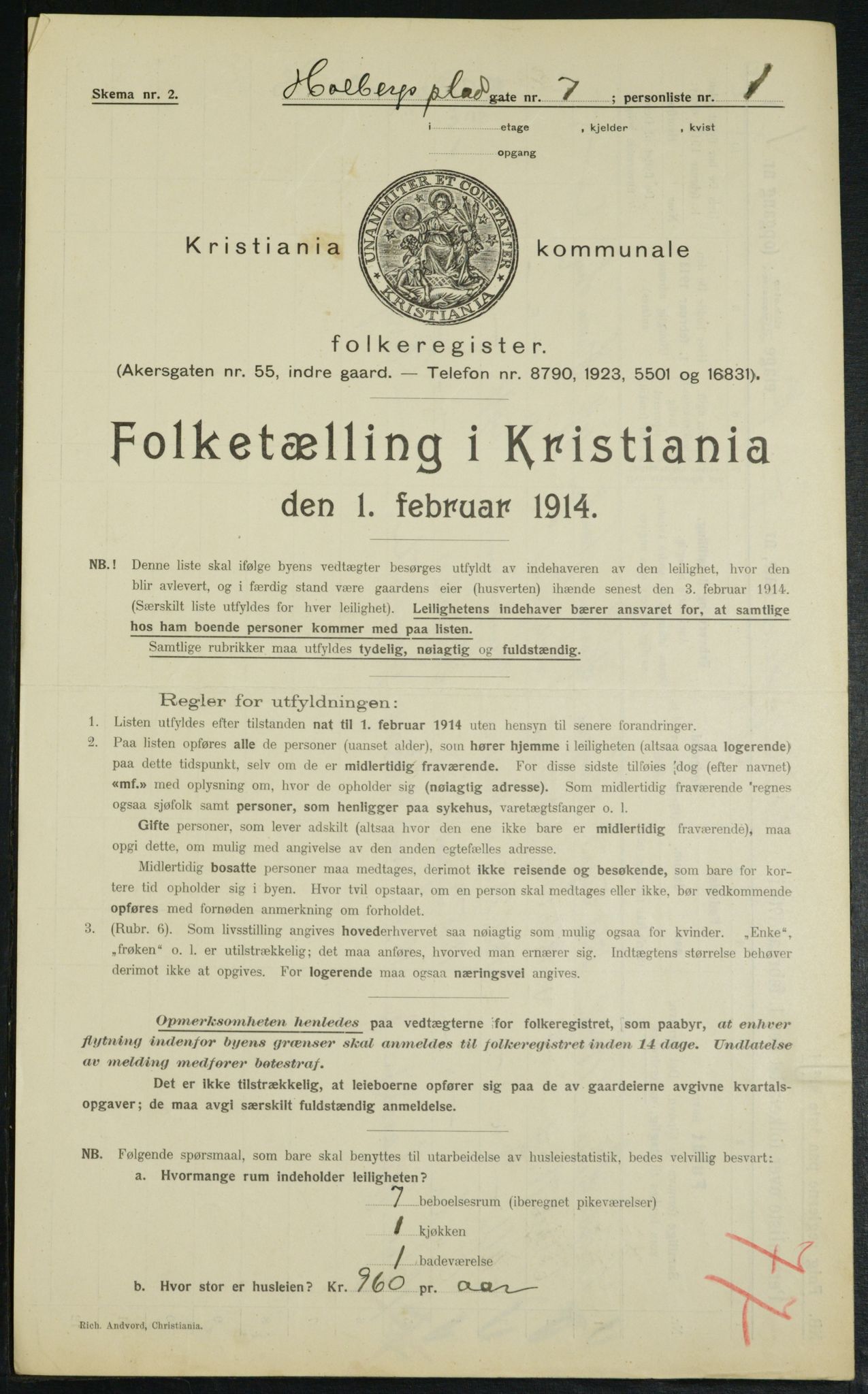 OBA, Municipal Census 1914 for Kristiania, 1914, p. 40679