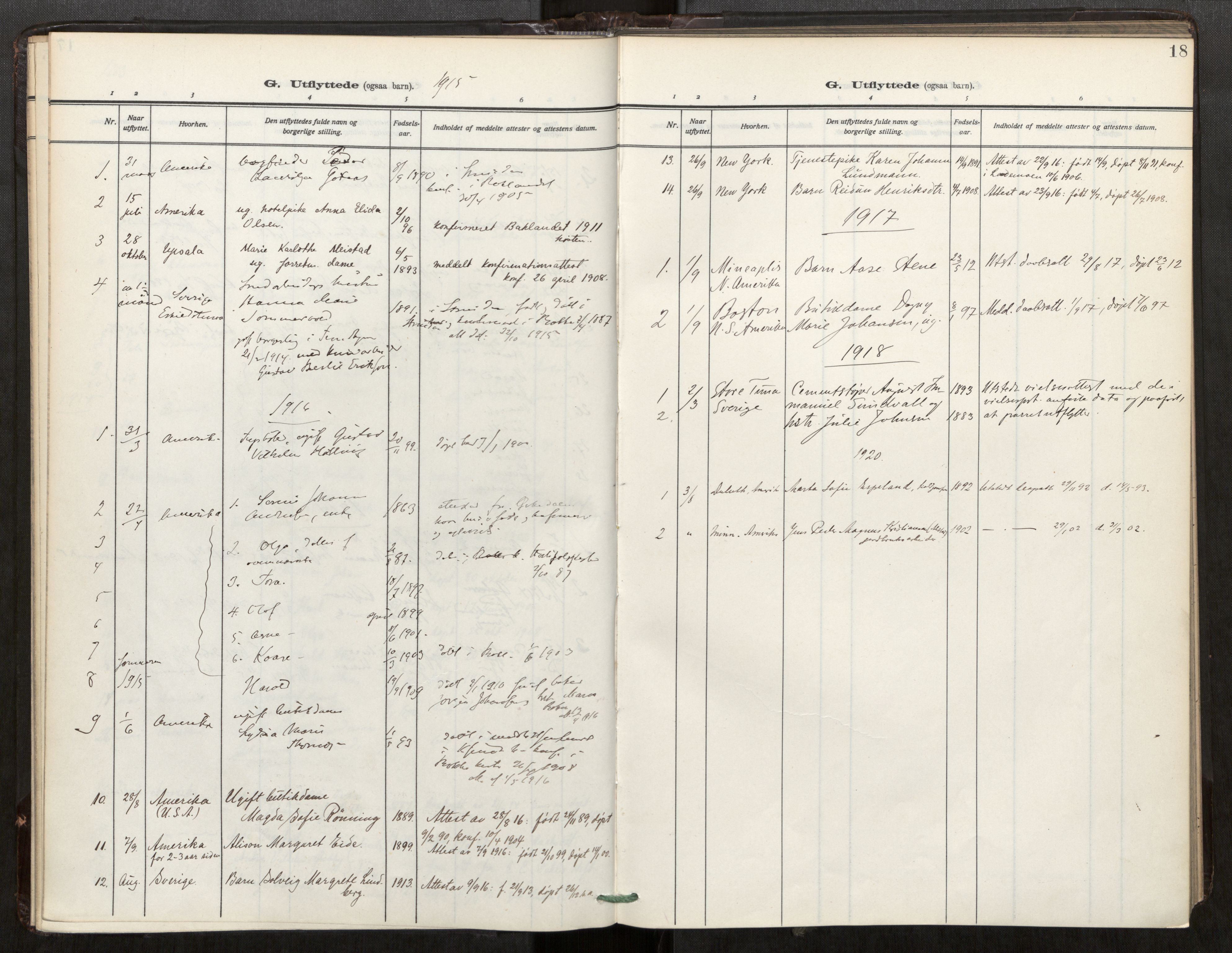 Bakklandet sokneprestkontor, SAT/A-1127: Parish register (official) no. 604A32, 1912-1919, p. 18