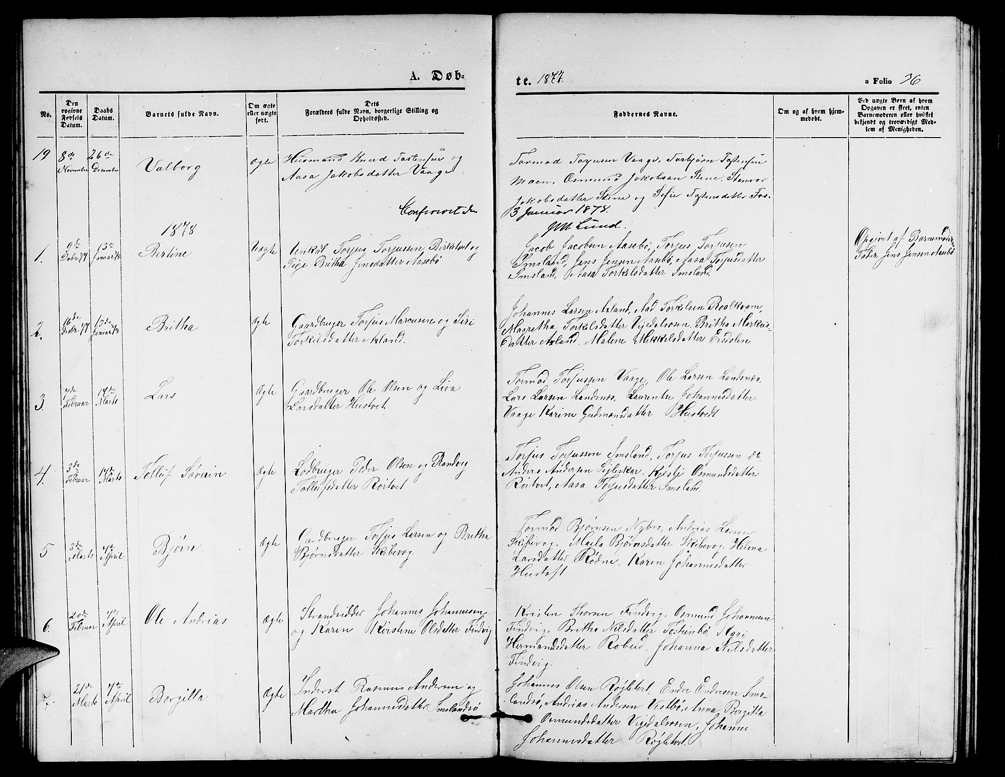 Vikedal sokneprestkontor, AV/SAST-A-101840/01/V: Parish register (copy) no. B 4, 1868-1890, p. 36