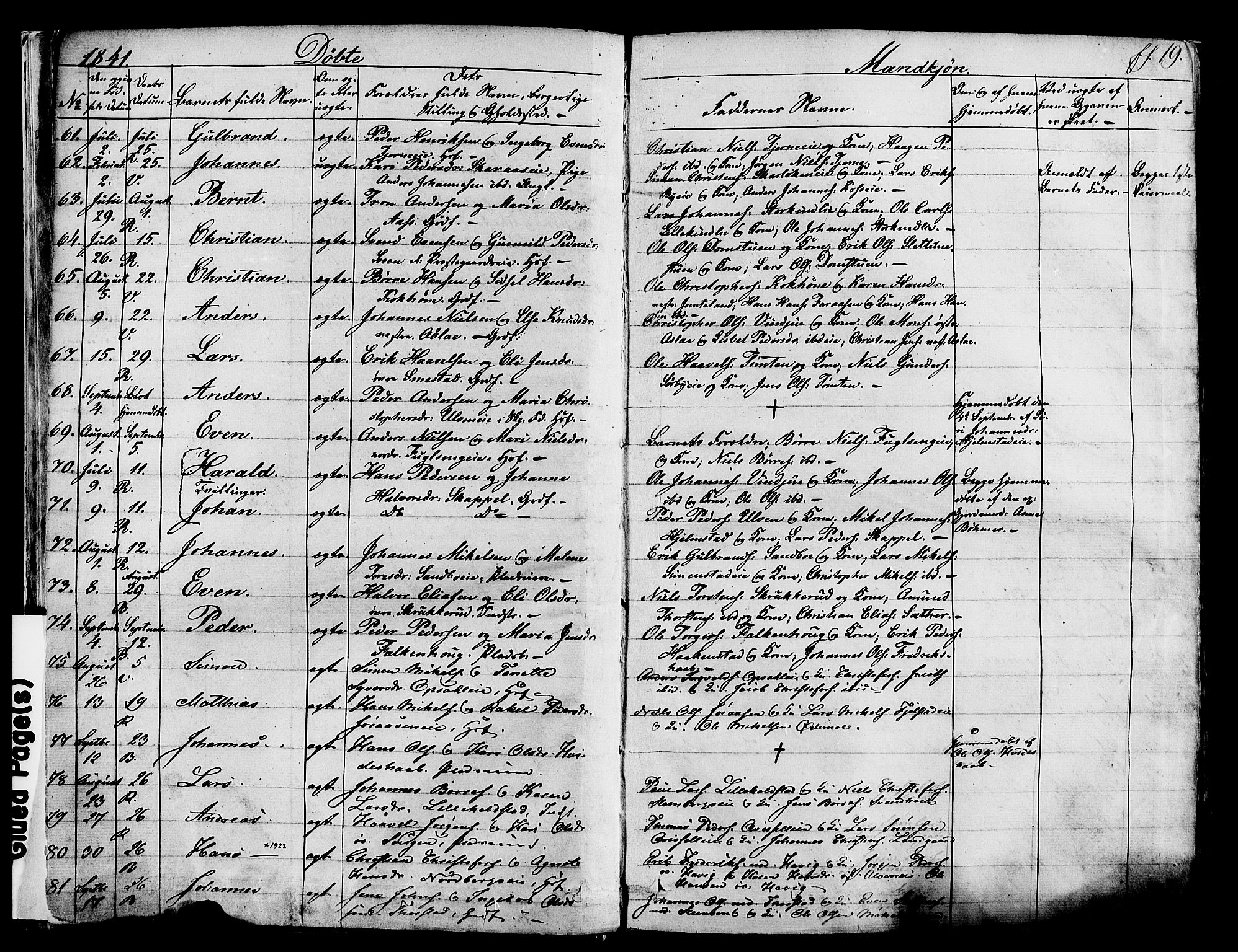 Ringsaker prestekontor, AV/SAH-PREST-014/K/Ka/L0008: Parish register (official) no. 8, 1837-1850, p. 19