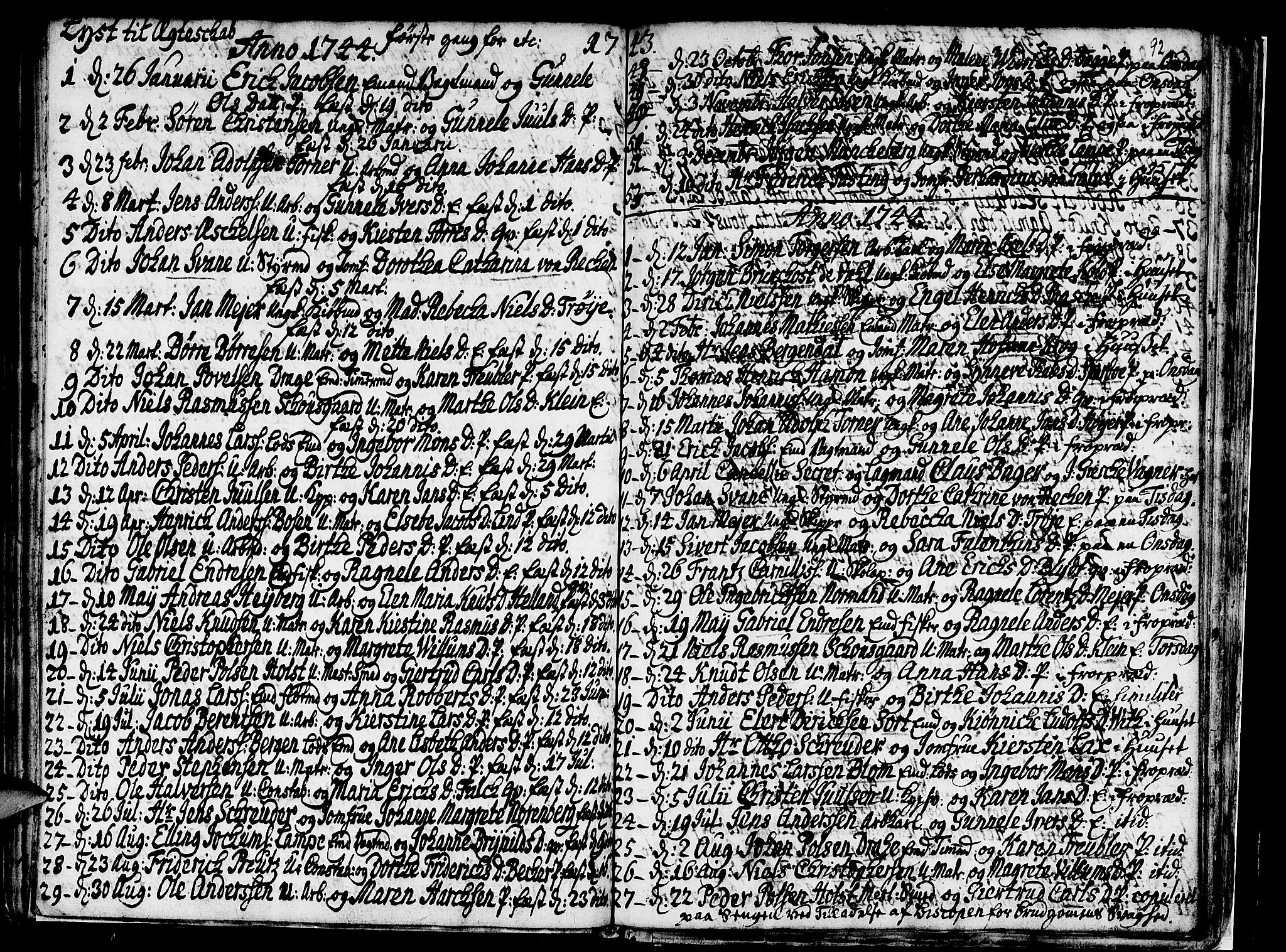 Nykirken Sokneprestembete, SAB/A-77101/H/Haa/L0007: Parish register (official) no. A 7, 1719-1781, p. 92
