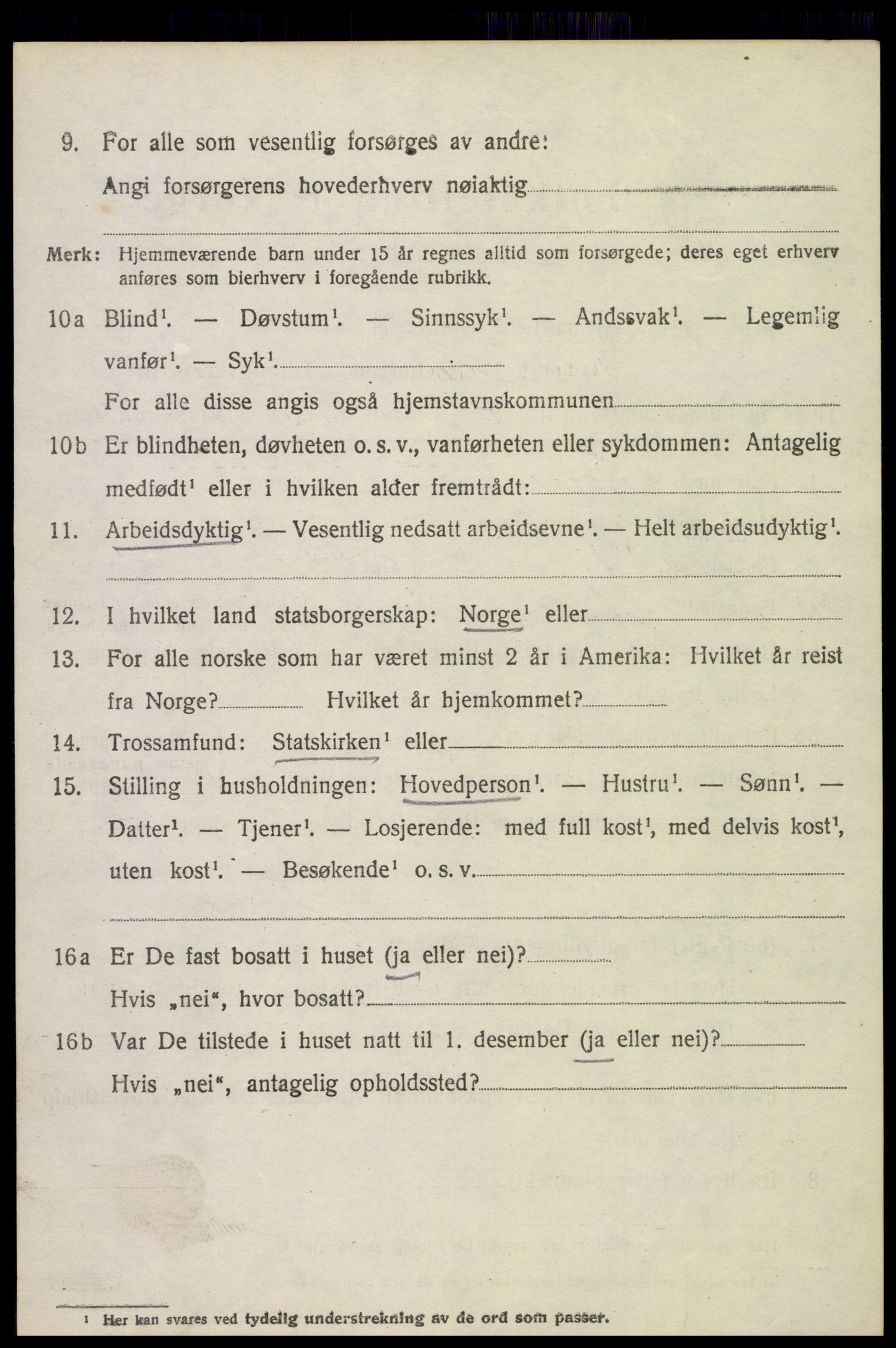 SAH, 1920 census for Ringebu, 1920, p. 1820