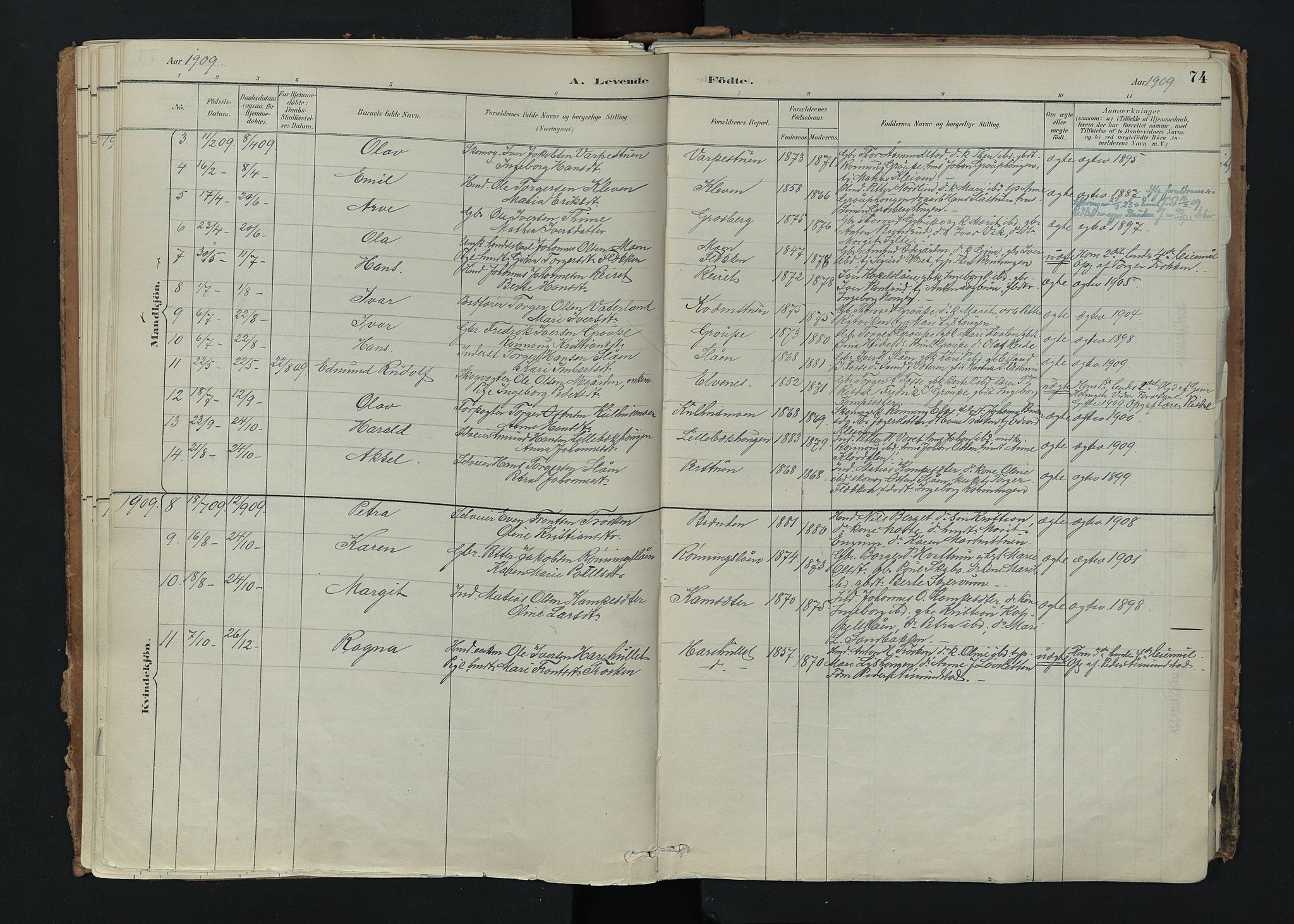 Nord-Fron prestekontor, SAH/PREST-080/H/Ha/Haa/L0005: Parish register (official) no. 5, 1884-1914, p. 74