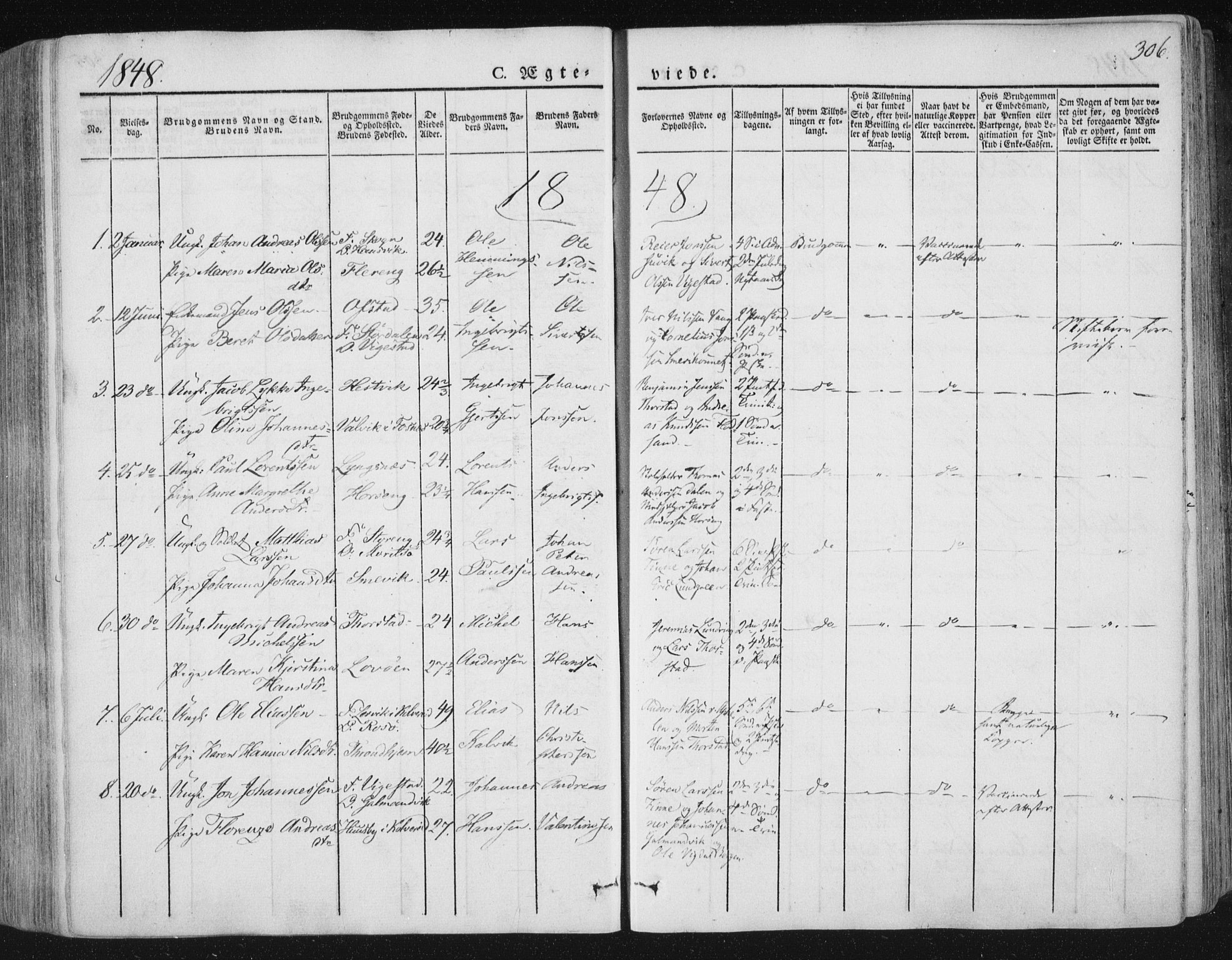 Ministerialprotokoller, klokkerbøker og fødselsregistre - Nord-Trøndelag, SAT/A-1458/784/L0669: Parish register (official) no. 784A04, 1829-1859, p. 306
