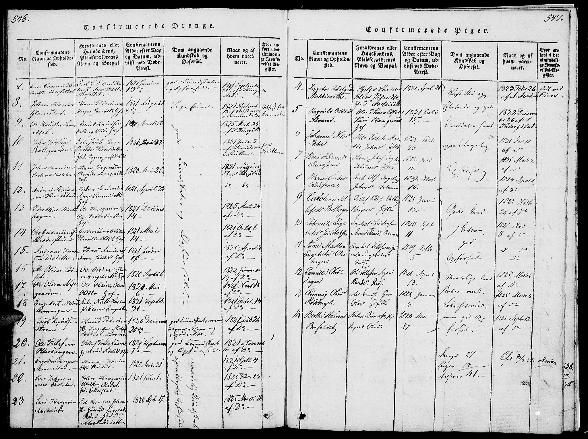 Åmot prestekontor, Hedmark, SAH/PREST-056/H/Ha/Hab/L0001: Parish register (copy) no. 1, 1815-1847, p. 546-547