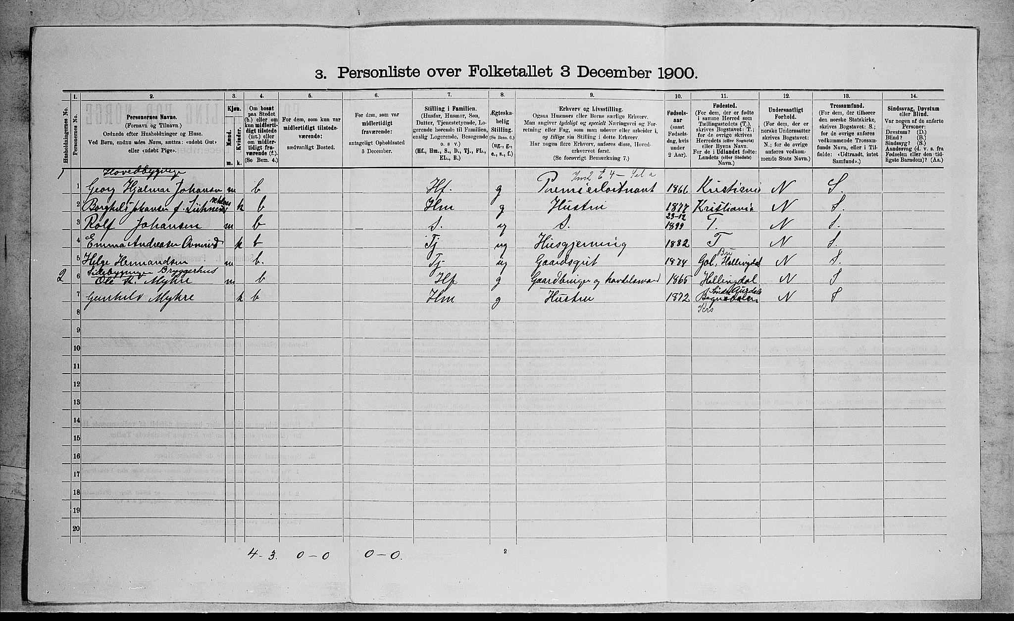 RA, 1900 census for Røyken, 1900, p. 387