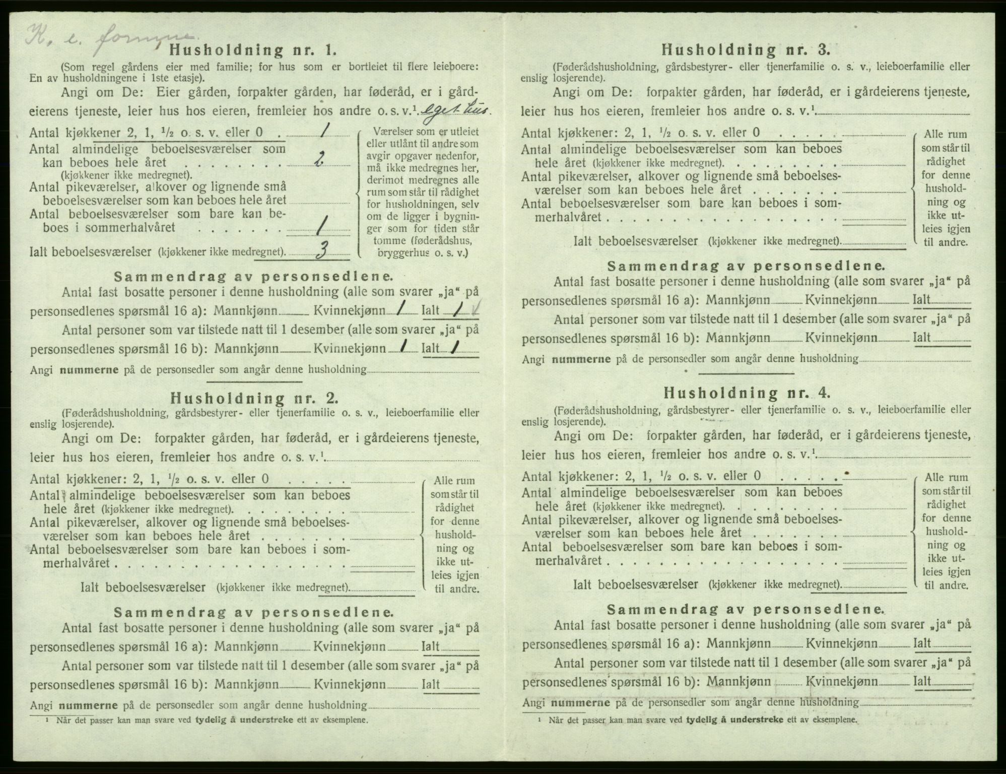 SAB, 1920 census for Jondal, 1920, p. 313