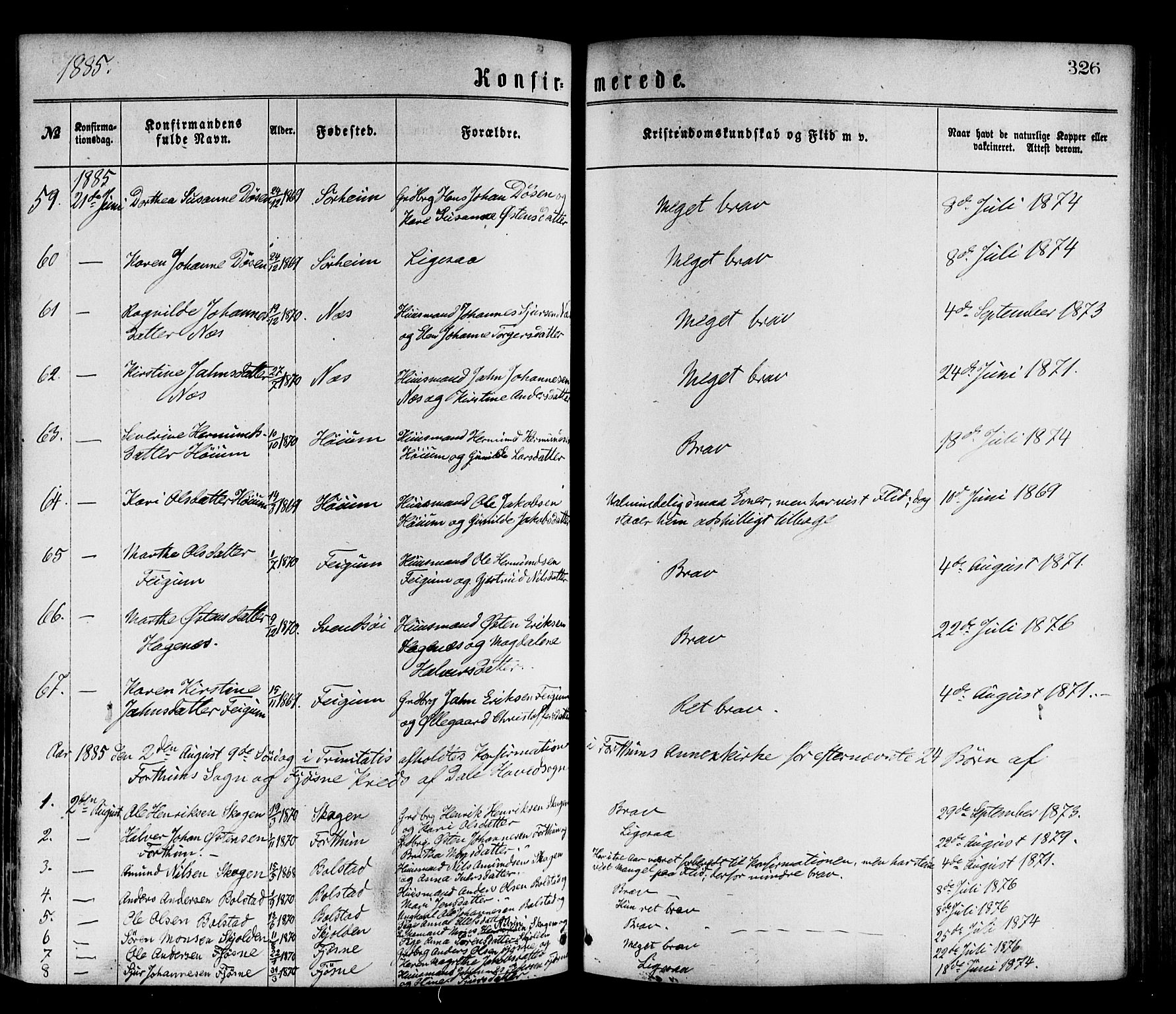 Luster sokneprestembete, AV/SAB-A-81101/H/Haa/Haaa/L0010: Parish register (official) no. A 10, 1871-1886, p. 326