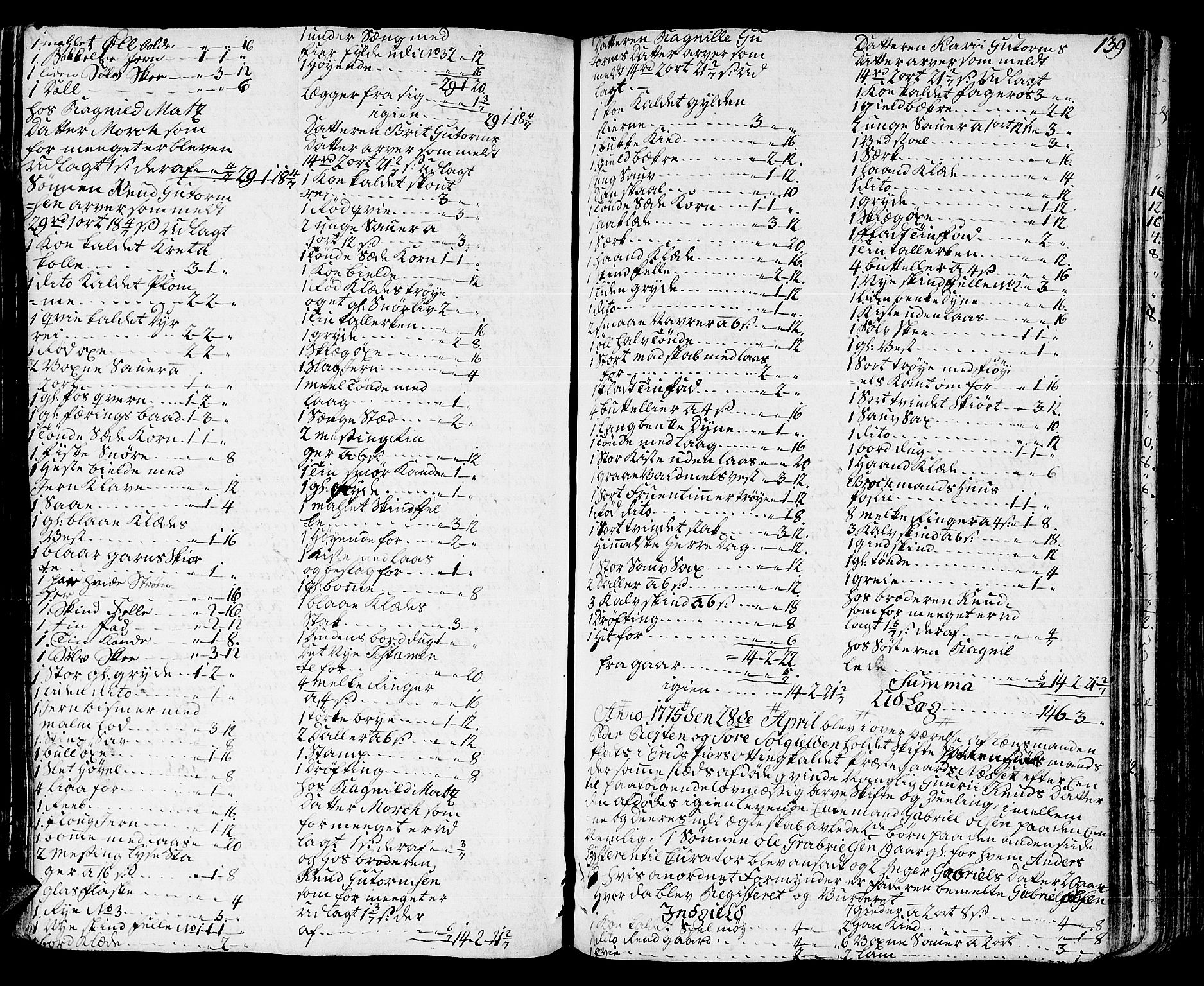 Romsdal sorenskriveri, SAT/A-4149/1/3/3A/L0010: Skifteprotokoll, 1774-1782, p. 138b-139a
