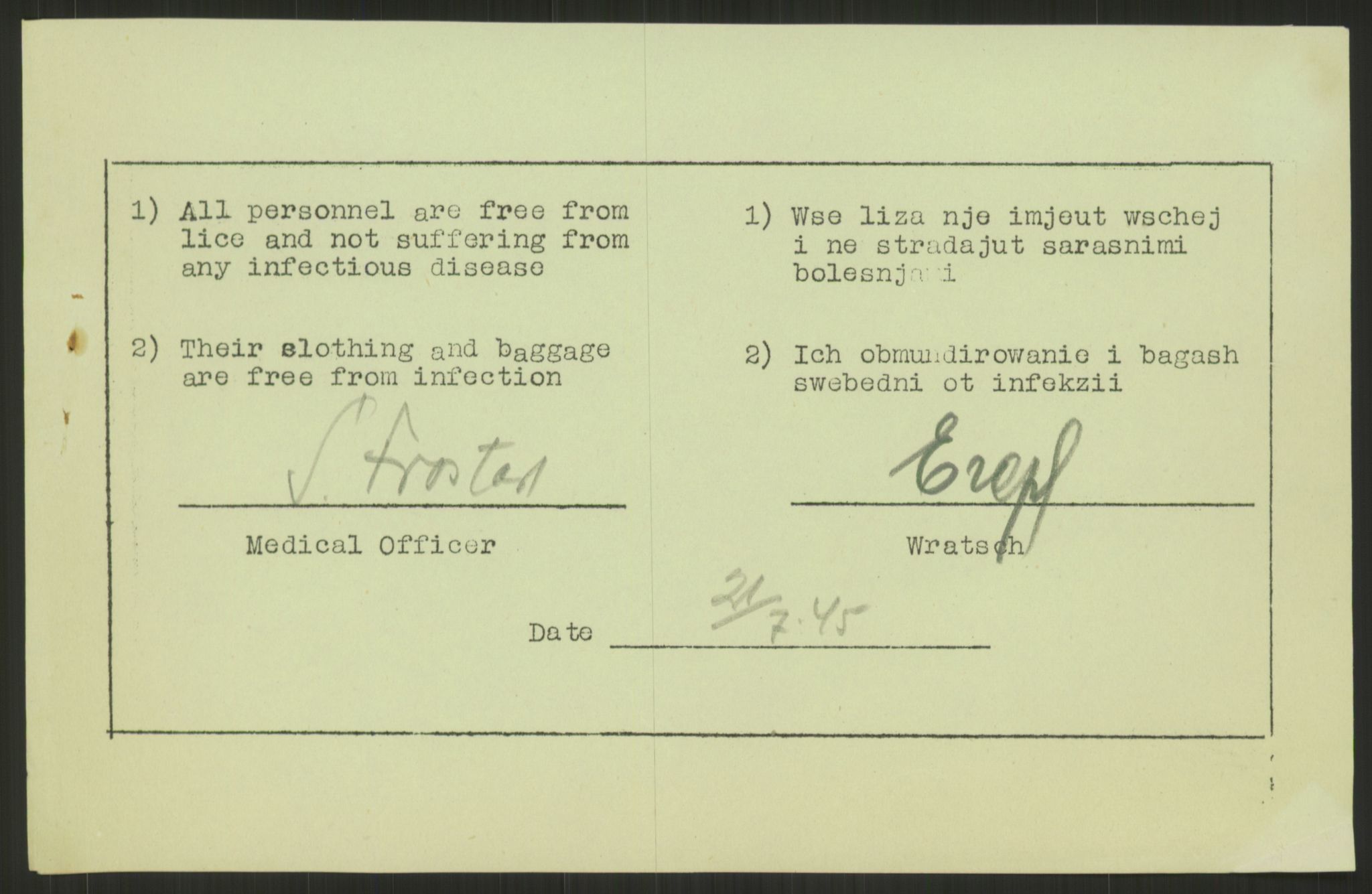 Flyktnings- og fangedirektoratet, Repatrieringskontoret, AV/RA-S-1681/D/Db/L0023: Displaced Persons (DPs) og sivile tyskere, 1945-1948, p. 33