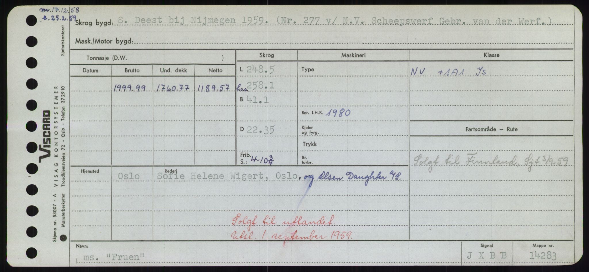 Sjøfartsdirektoratet med forløpere, Skipsmålingen, AV/RA-S-1627/H/Hd/L0011: Fartøy, Fla-Får, p. 539