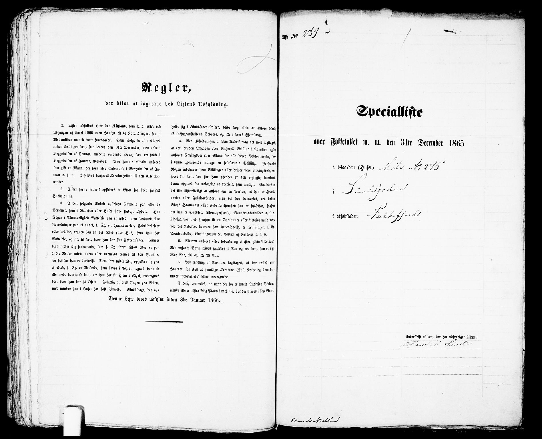 RA, 1865 census for Flekkefjord/Flekkefjord, 1865, p. 488