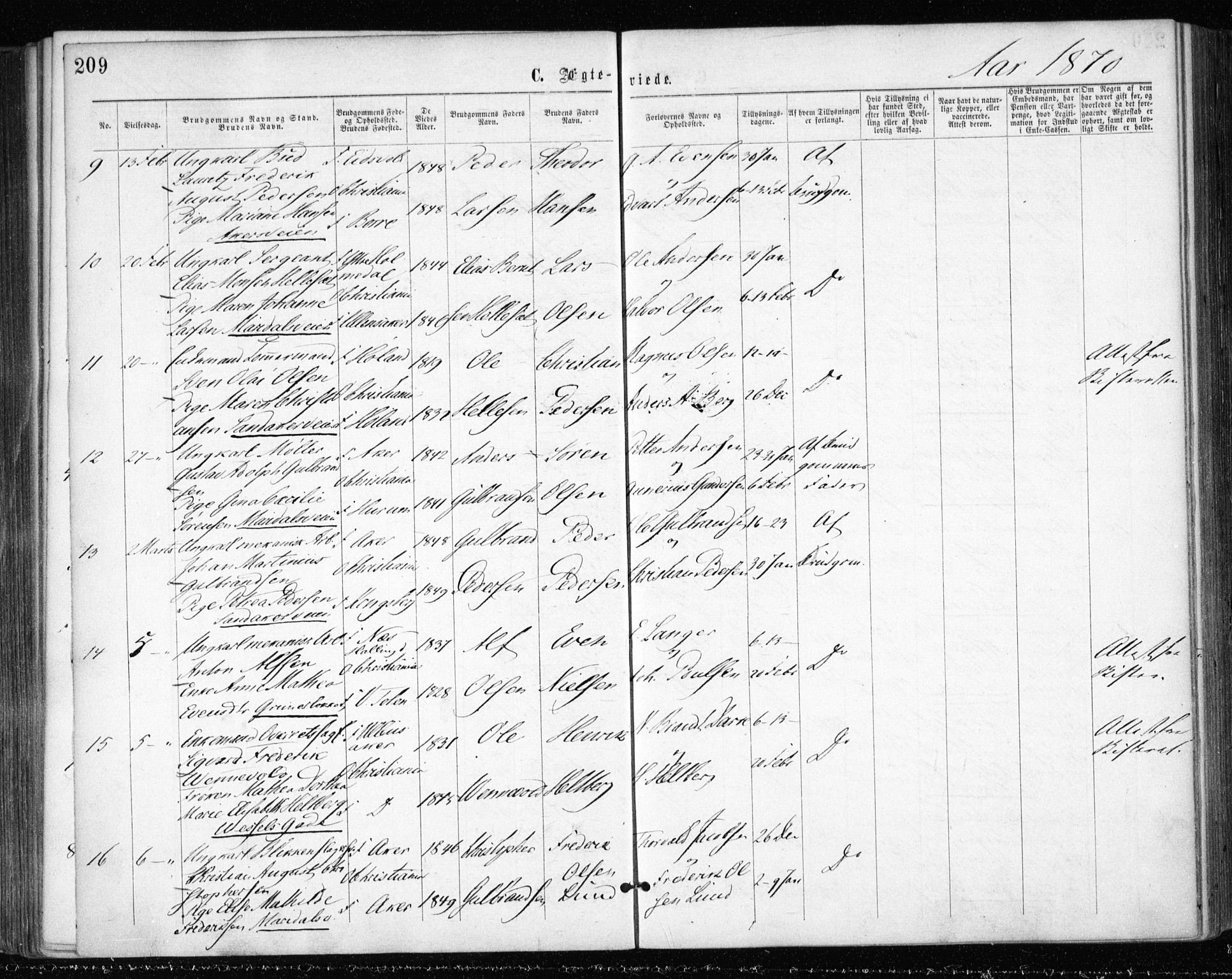Gamle Aker prestekontor Kirkebøker, SAO/A-10617a/F/L0003: Parish register (official) no. 3, 1865-1873, p. 209