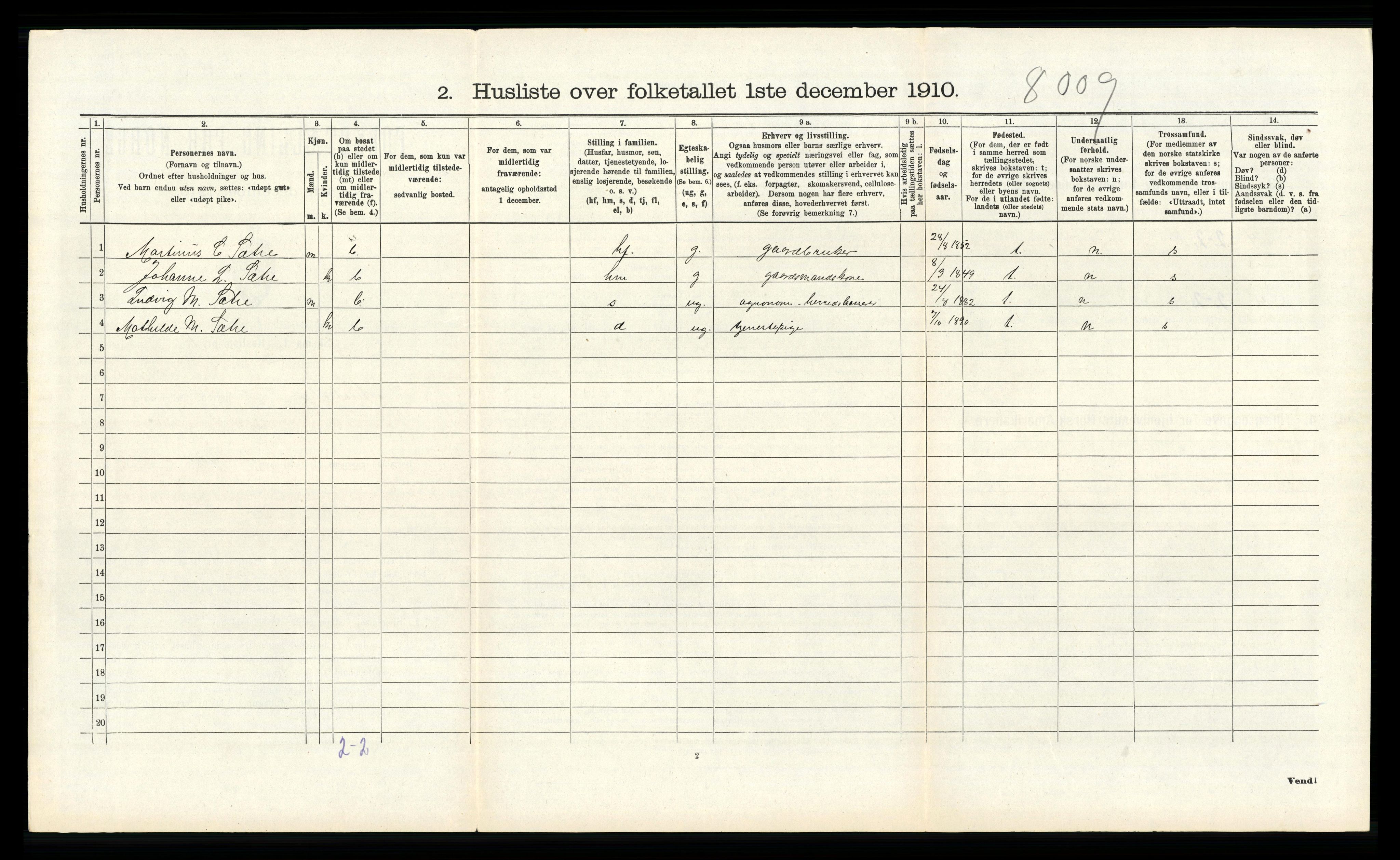 RA, 1910 census for Austrheim, 1910, p. 489