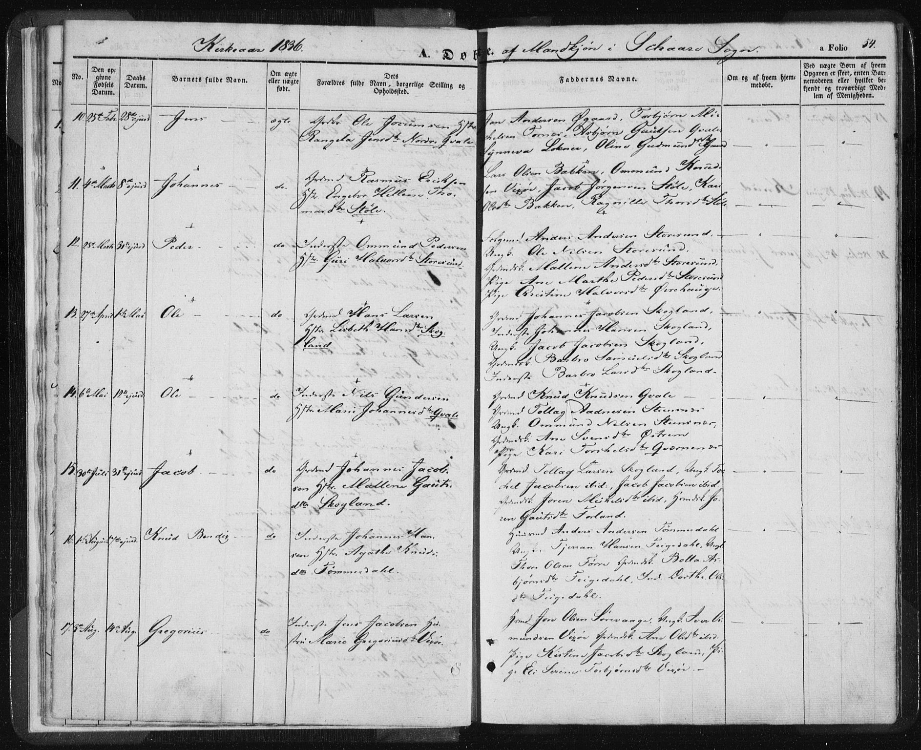 Torvastad sokneprestkontor, AV/SAST-A -101857/H/Ha/Haa/L0006: Parish register (official) no. A 6, 1836-1847, p. 54