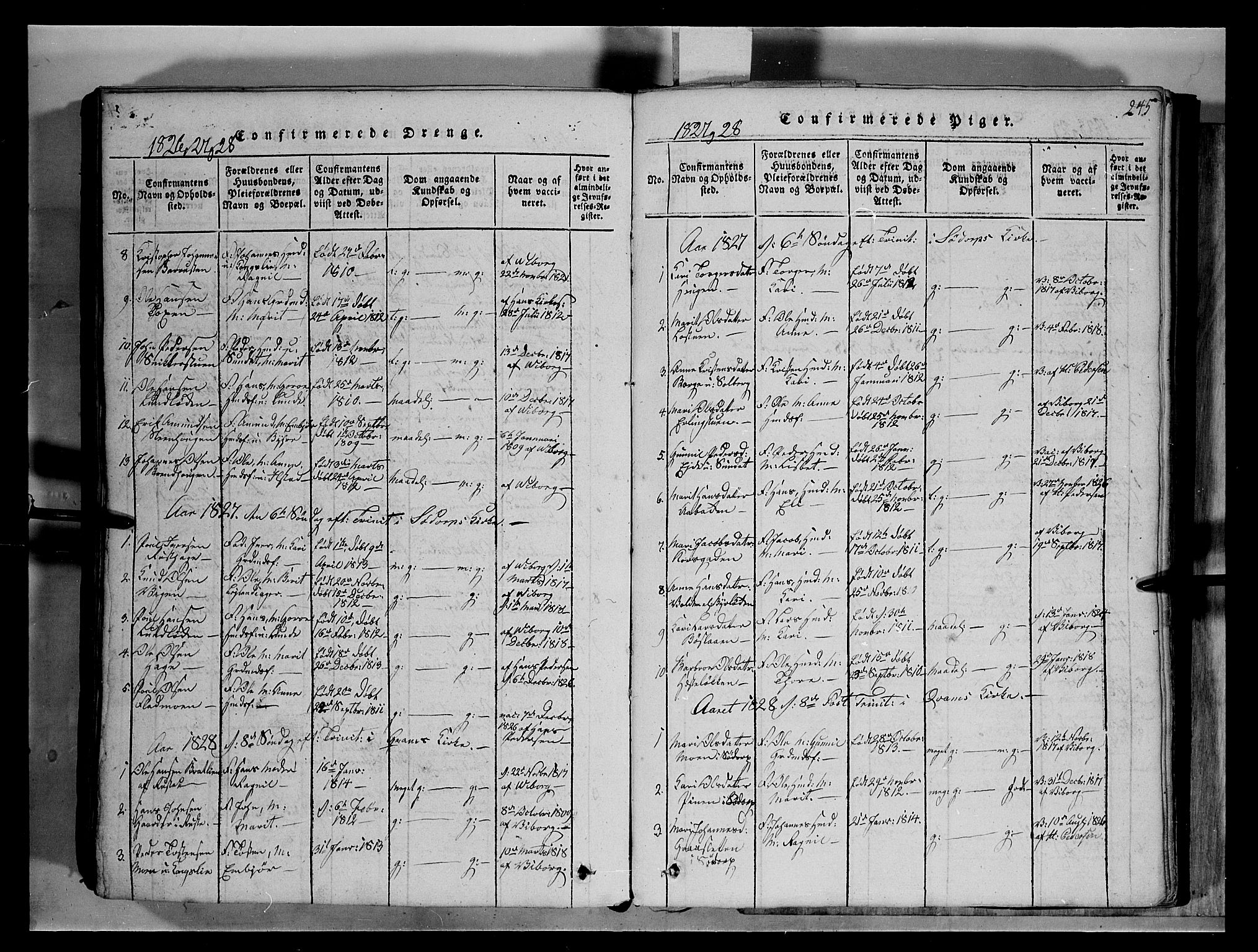 Fron prestekontor, SAH/PREST-078/H/Ha/Hab/L0004: Parish register (copy) no. 4, 1816-1850, p. 245