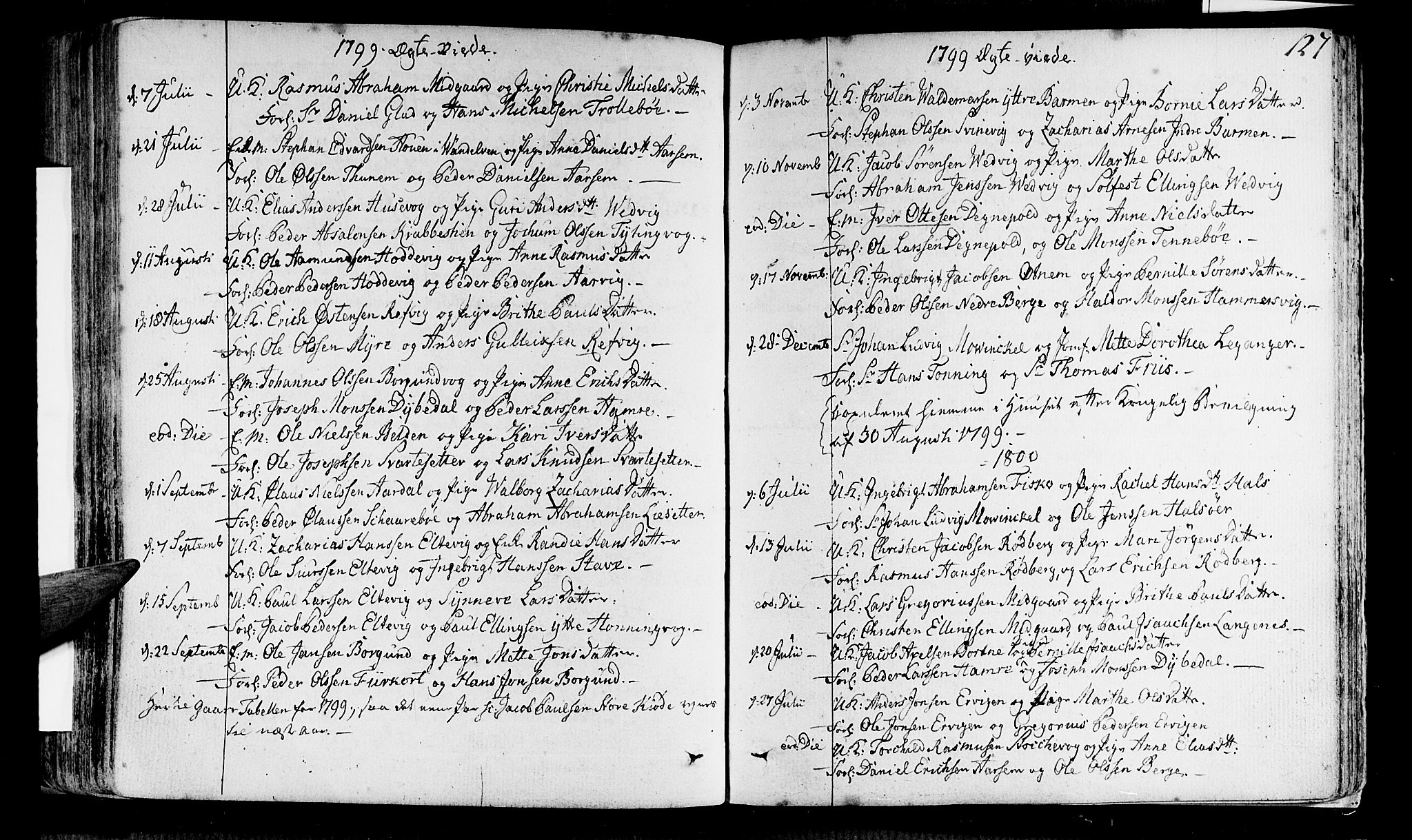 Selje sokneprestembete, AV/SAB-A-99938/H/Ha/Haa/Haaa: Parish register (official) no. A 6, 1782-1806, p. 127