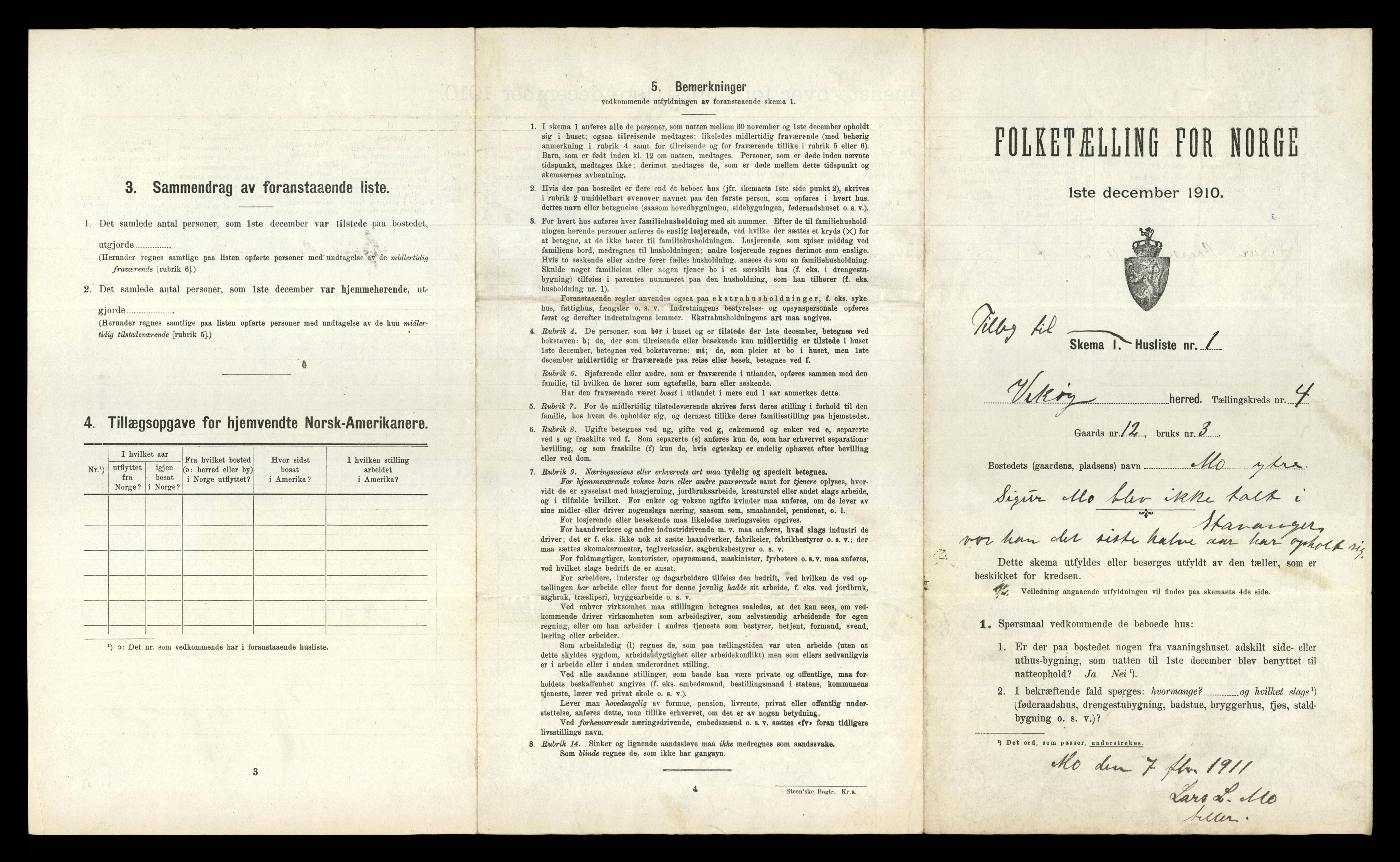 RA, 1910 census for Kvam, 1910, p. 305