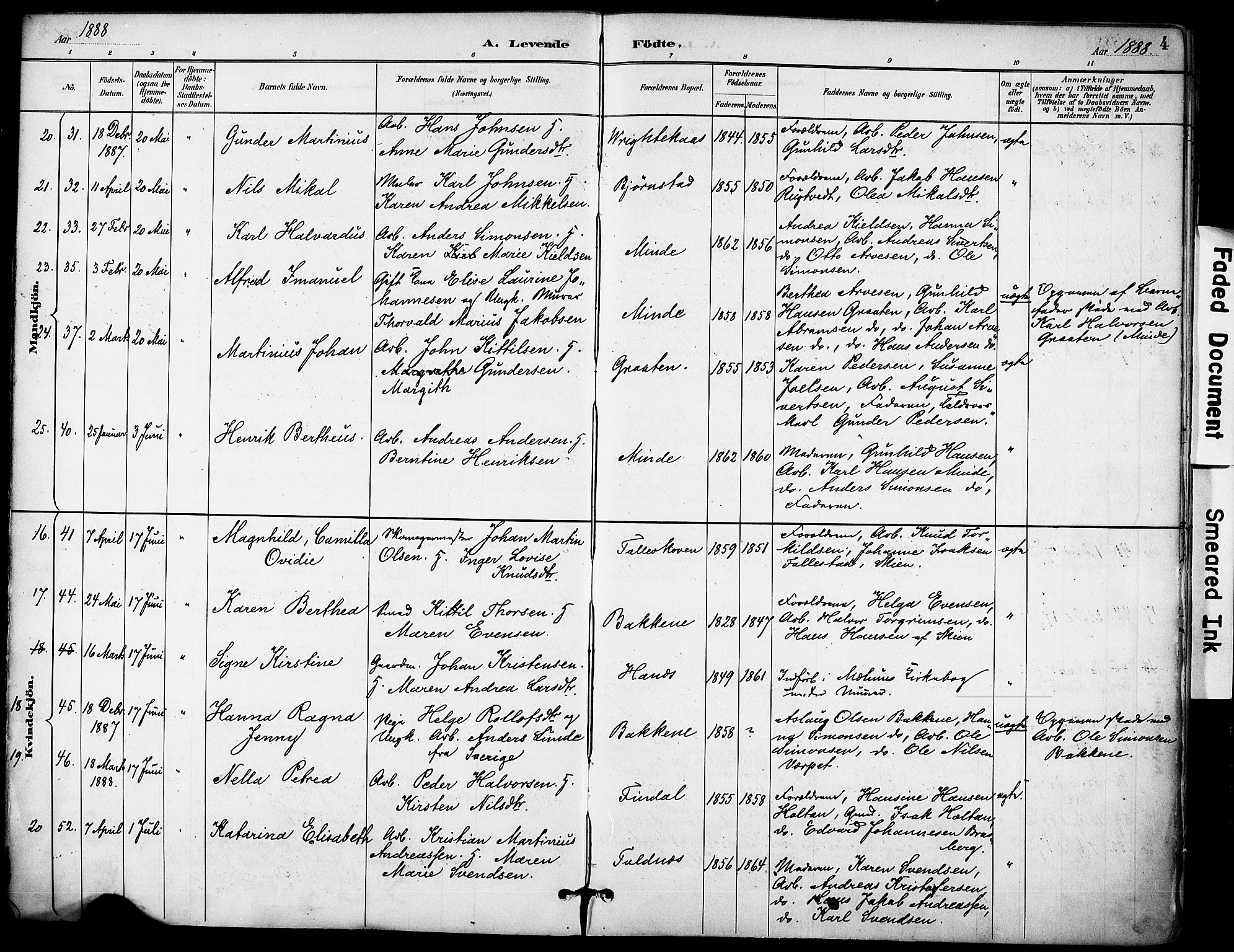 Solum kirkebøker, SAKO/A-306/F/Fa/L0010: Parish register (official) no. I 10, 1888-1898, p. 4