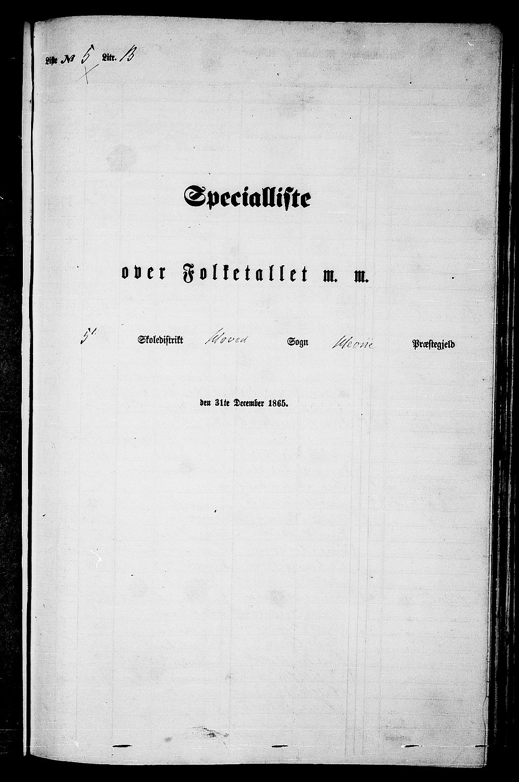 RA, 1865 census for Hemne, 1865, p. 117