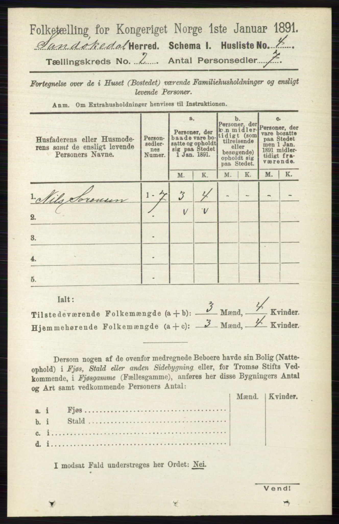 RA, 1891 census for 0816 Sannidal, 1891, p. 361