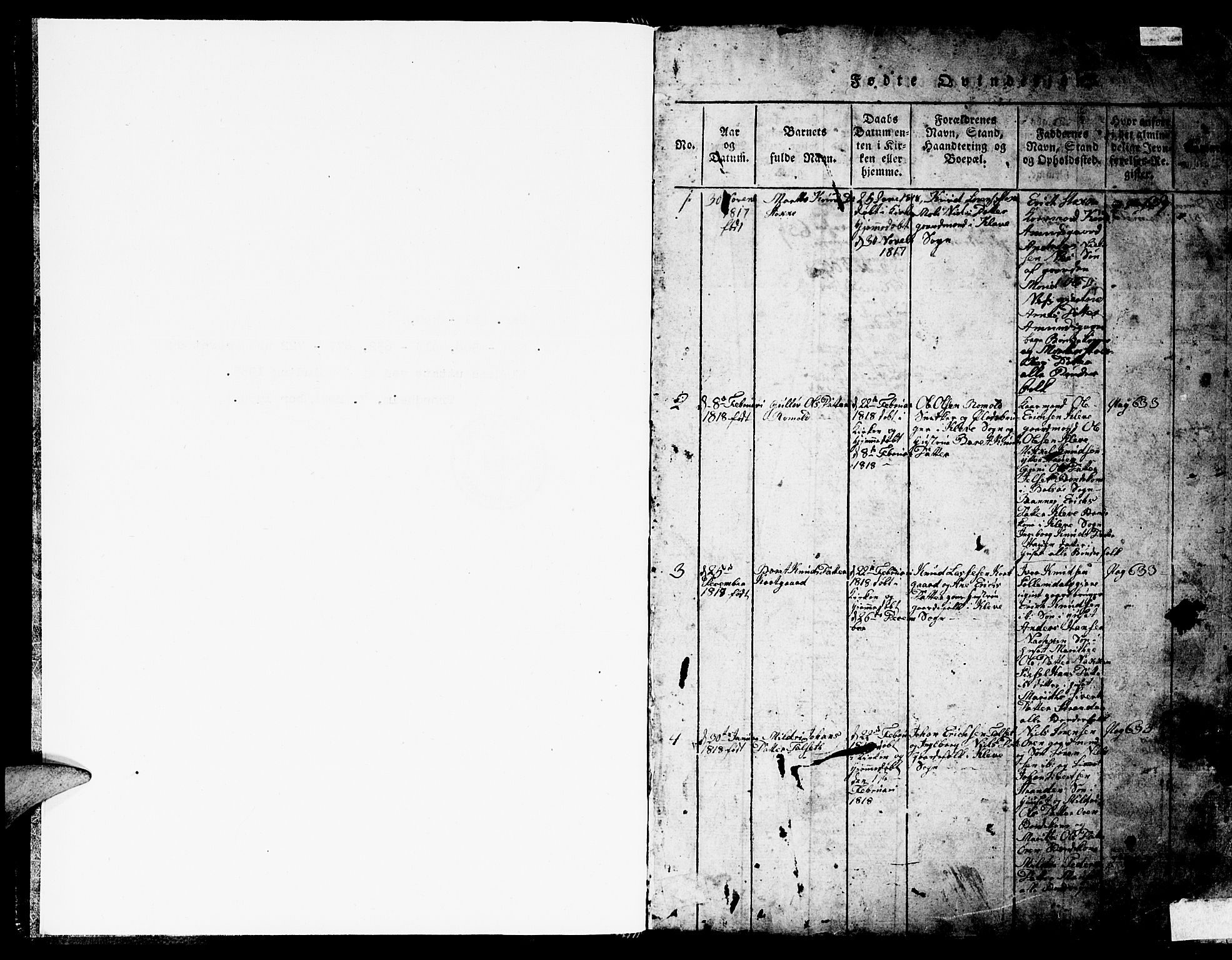 Ministerialprotokoller, klokkerbøker og fødselsregistre - Møre og Romsdal, SAT/A-1454/557/L0683: Parish register (copy) no. 557C01, 1818-1862, p. 0-1