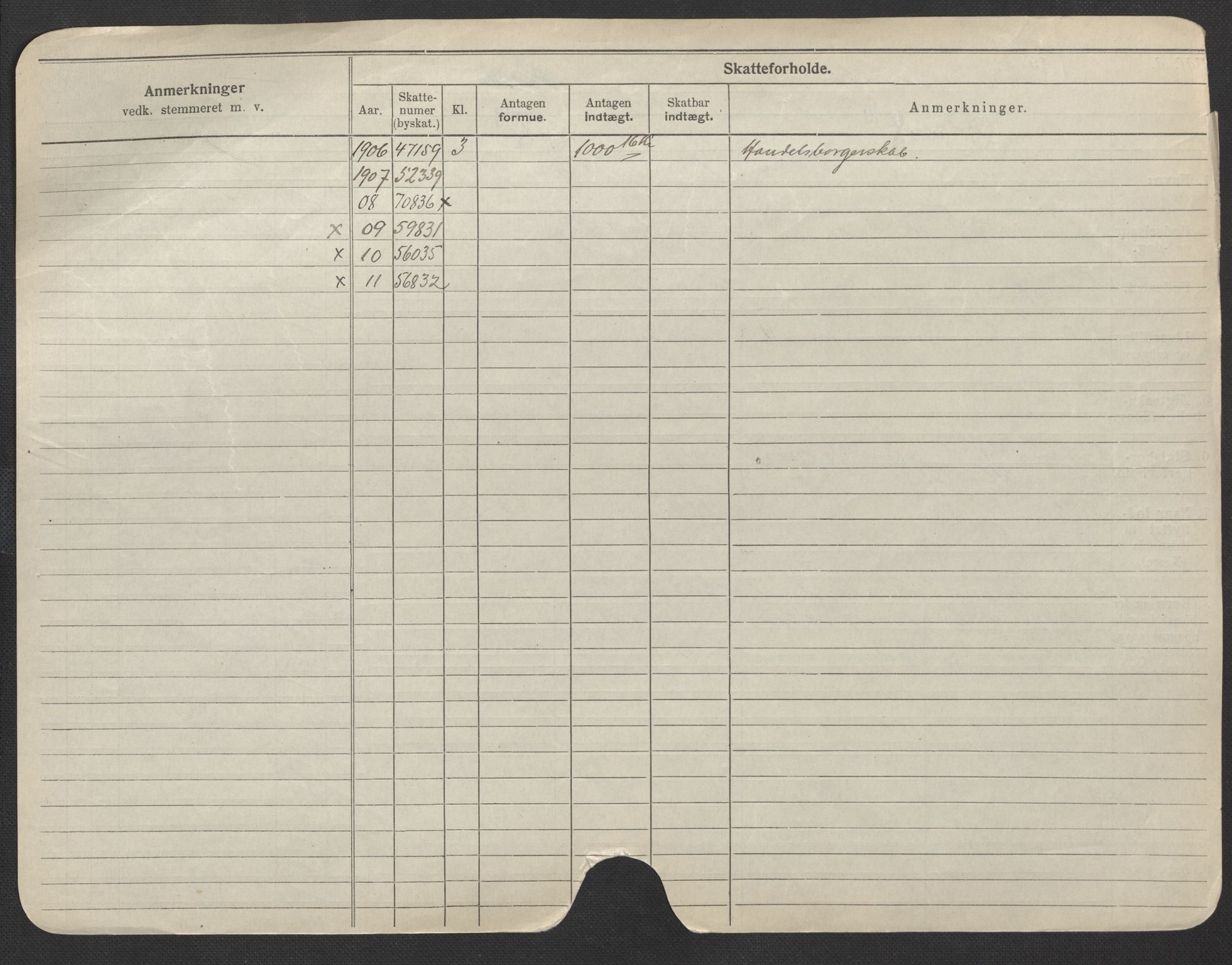 Oslo folkeregister, Registerkort, SAO/A-11715/F/Fa/Fac/L0008: Menn, 1906-1914, p. 251b