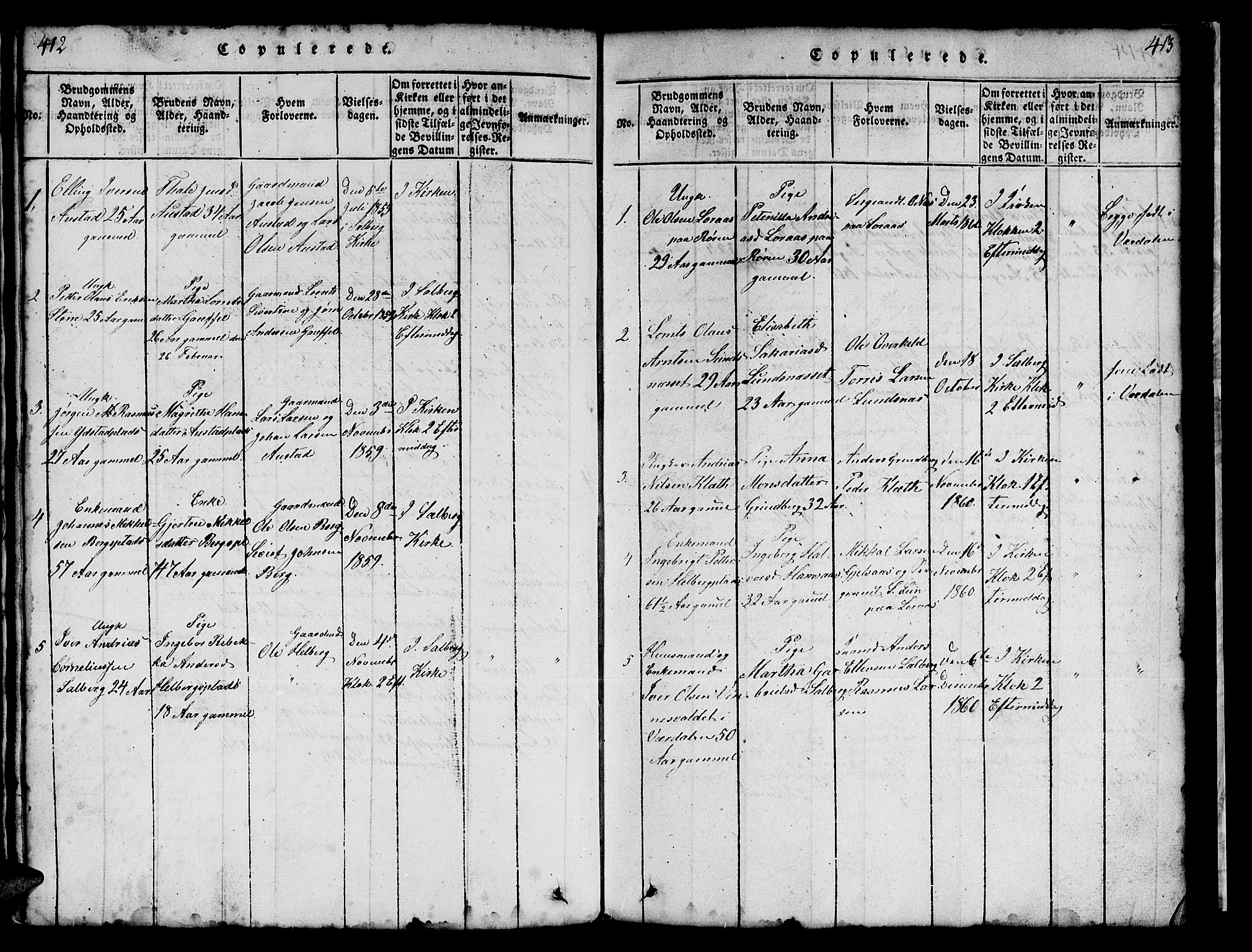 Ministerialprotokoller, klokkerbøker og fødselsregistre - Nord-Trøndelag, SAT/A-1458/731/L0310: Parish register (copy) no. 731C01, 1816-1874, p. 412-413