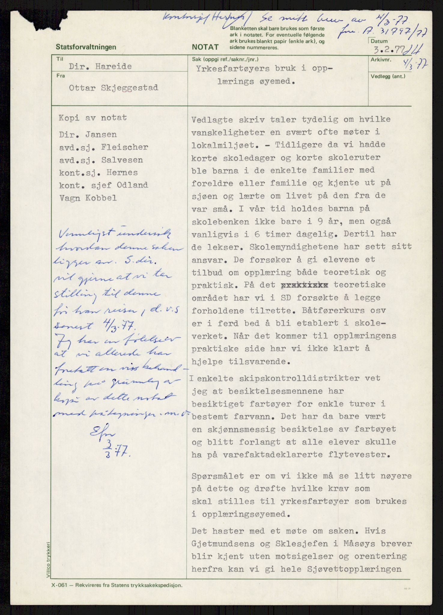 Sjøfartsdirektoratet med forløpere, generelt arkiv, AV/RA-S-1407/D/Du/Duc/L0641/0004: Skipskontrollen - Forskrifter    / Utleiebåter (2 mapper), 1977-1989, p. 99
