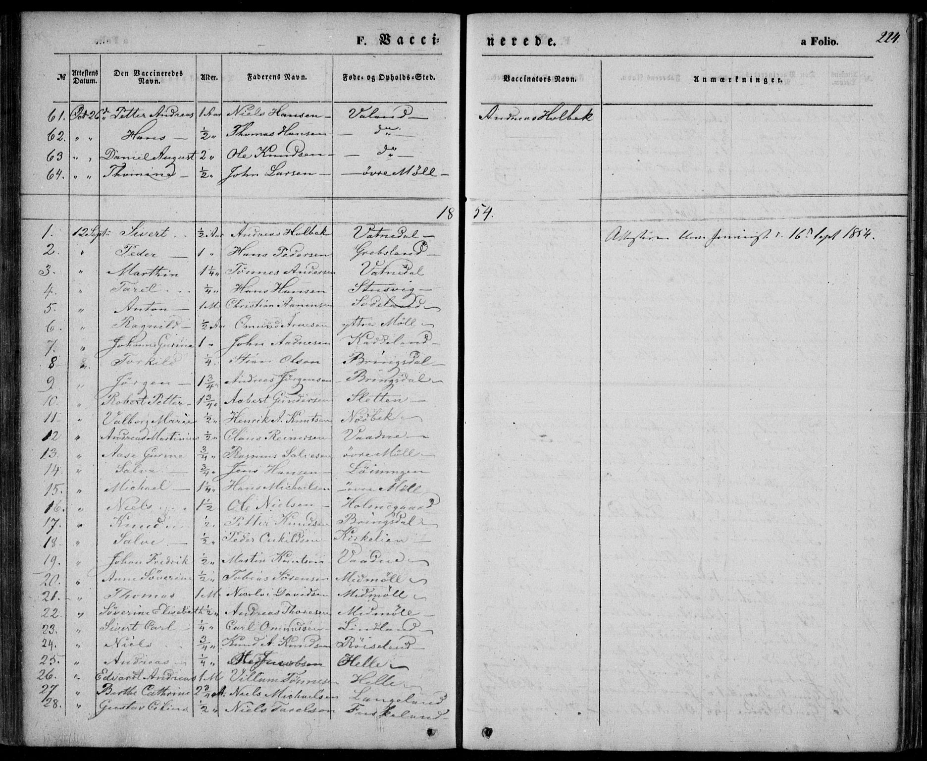 Holum sokneprestkontor, AV/SAK-1111-0022/F/Fa/Faa/L0005: Parish register (official) no. A 5, 1850-1864, p. 225