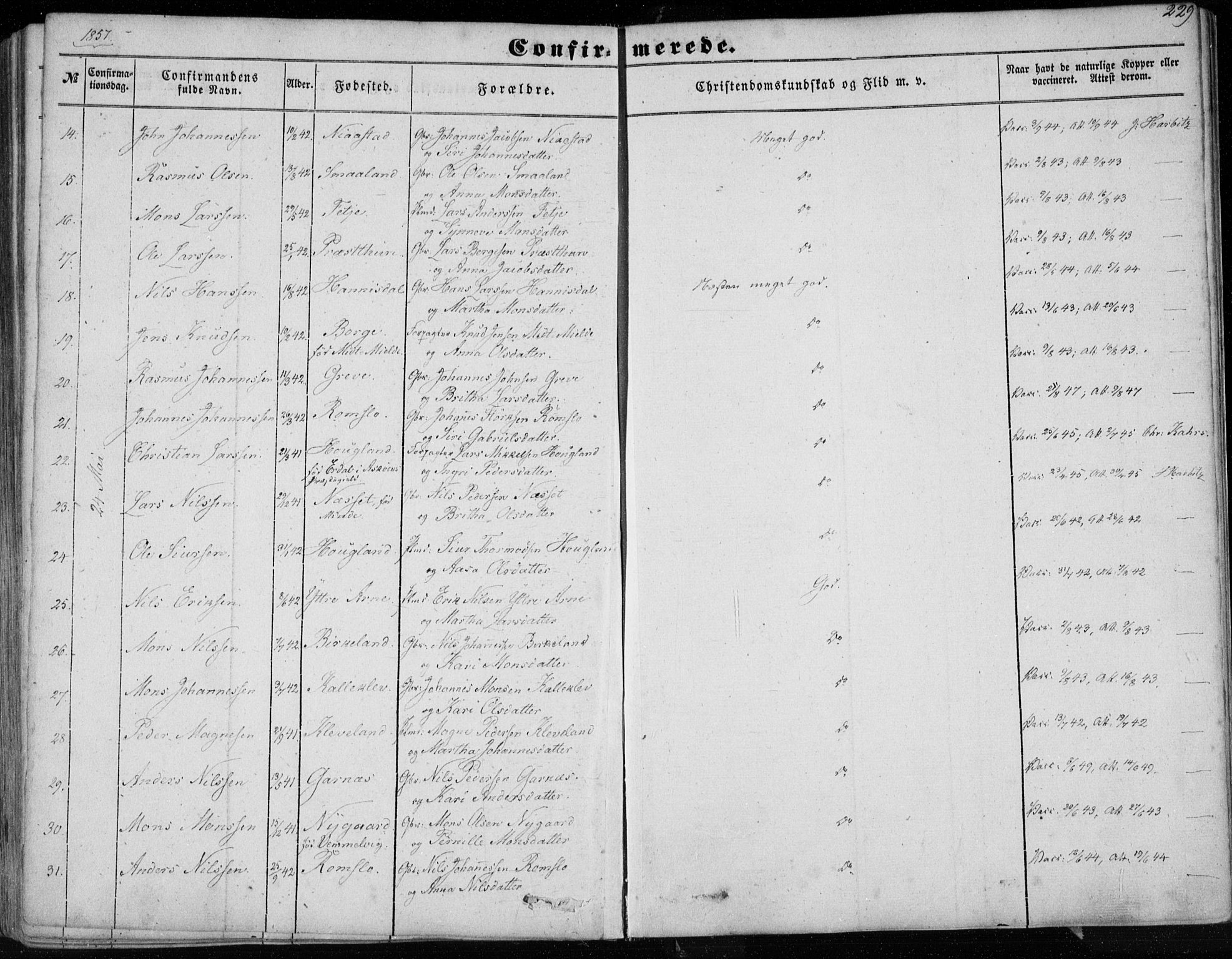 Haus sokneprestembete, AV/SAB-A-75601/H/Haa: Parish register (official) no. A 16 I, 1848-1857, p. 229