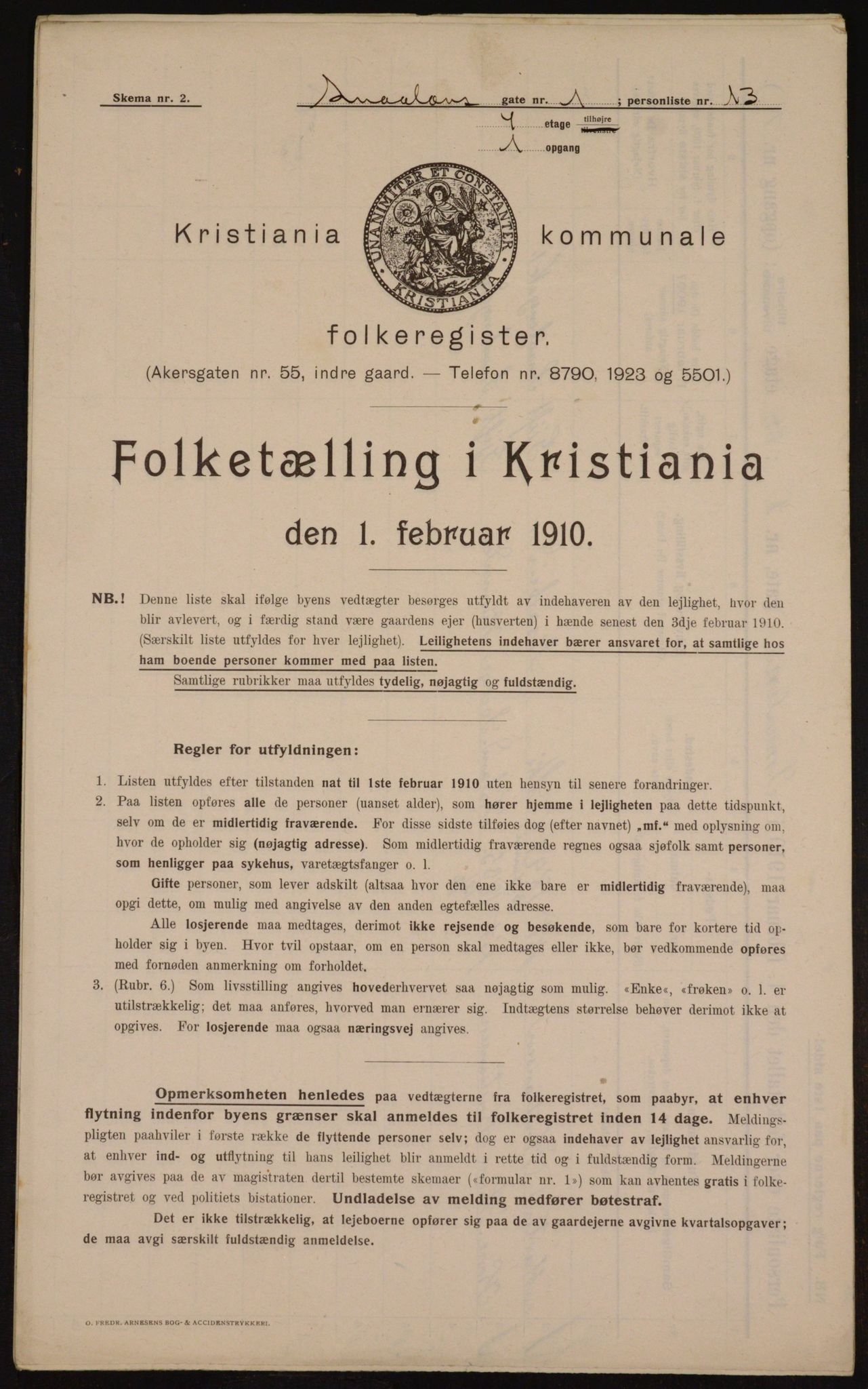 OBA, Municipal Census 1910 for Kristiania, 1910, p. 93134