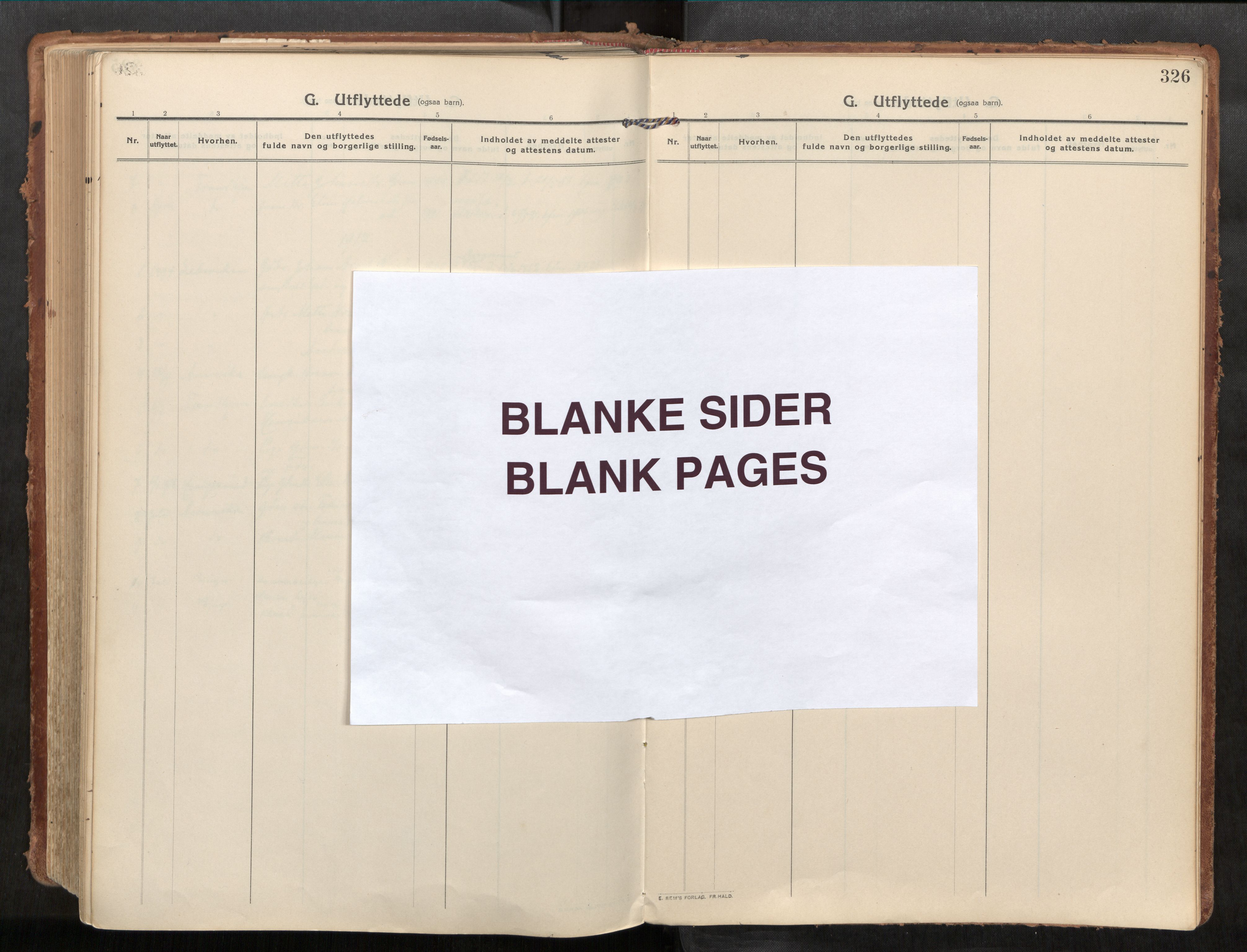 Stadsbygd sokneprestkontor, AV/SAT-A-1117/1/I/I1/I1a/L0001: Parish register (official) no. 1, 1911-1929, p. 326