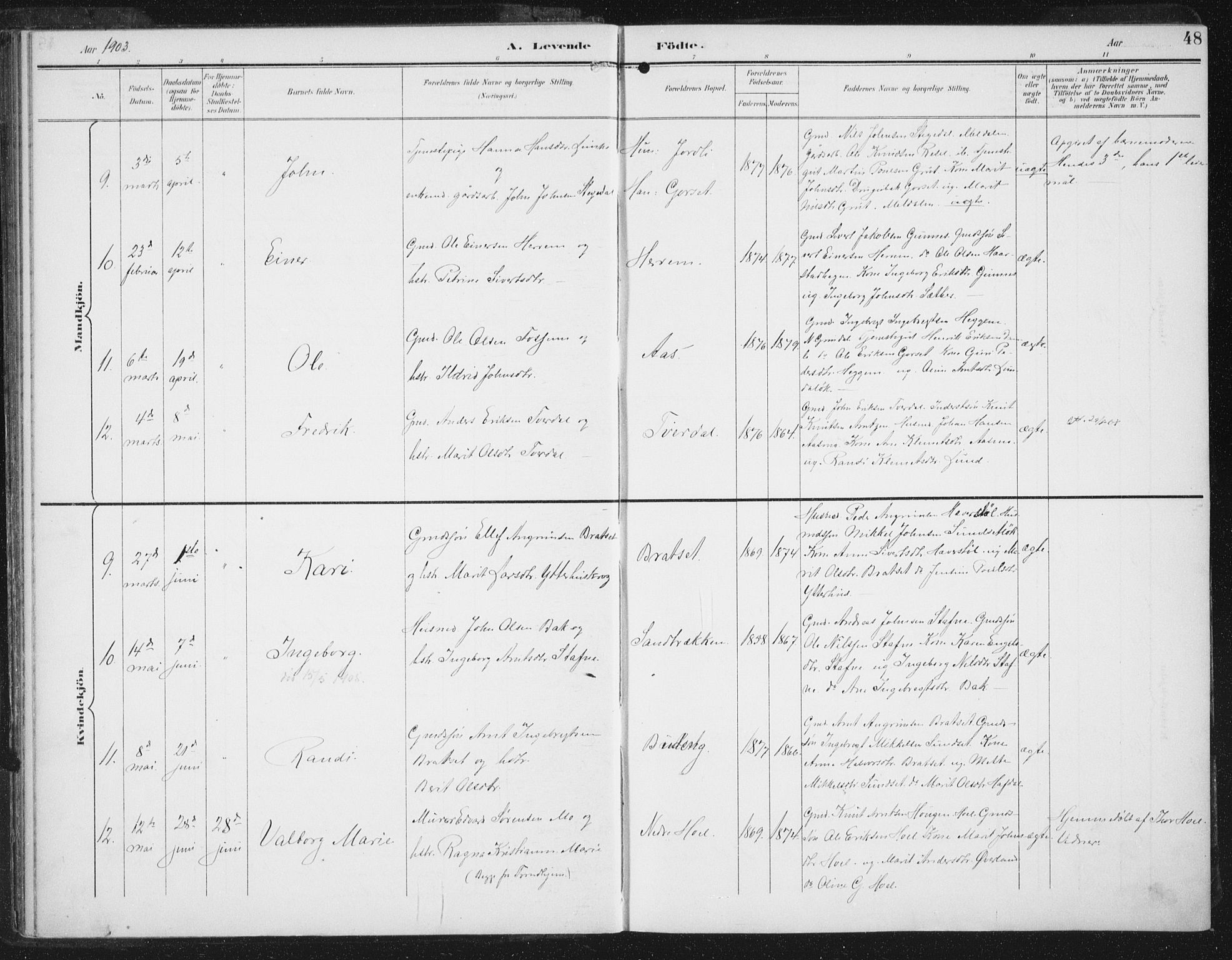 Ministerialprotokoller, klokkerbøker og fødselsregistre - Sør-Trøndelag, AV/SAT-A-1456/674/L0872: Parish register (official) no. 674A04, 1897-1907, p. 48