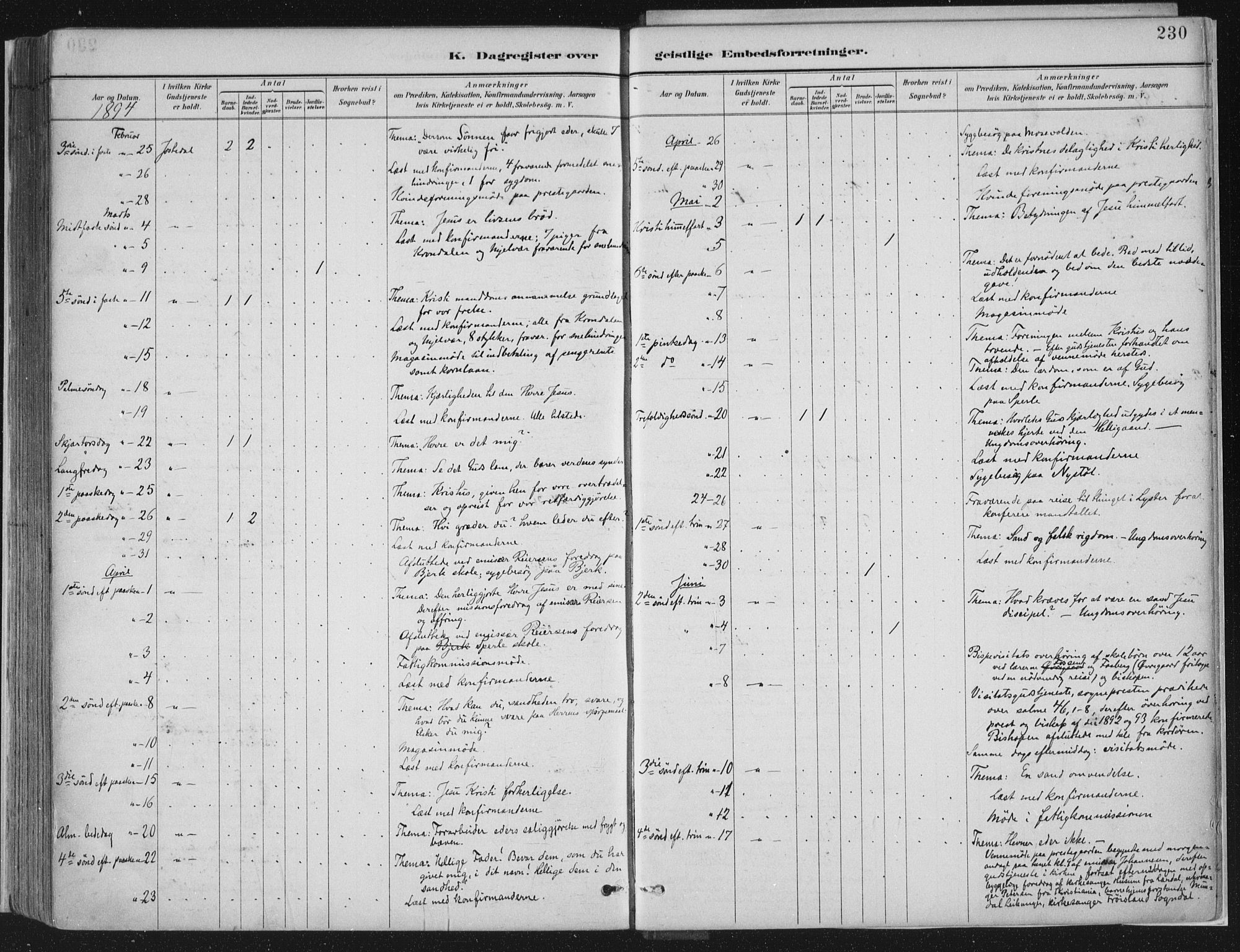 Jostedal sokneprestembete, SAB/A-80601/H/Haa/Haab/L0001: Parish register (official) no. B 1, 1887-1914, p. 230