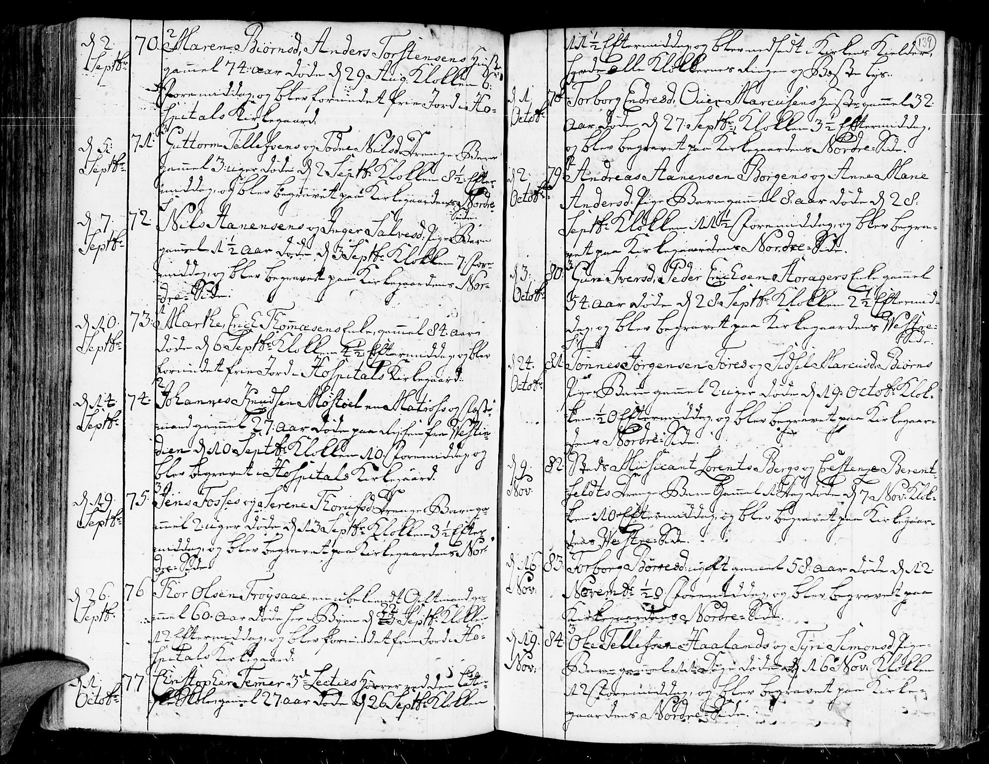 Kristiansand domprosti, AV/SAK-1112-0006/F/Fa/L0004: Parish register (official) no. A 4, 1762-1794, p. 139