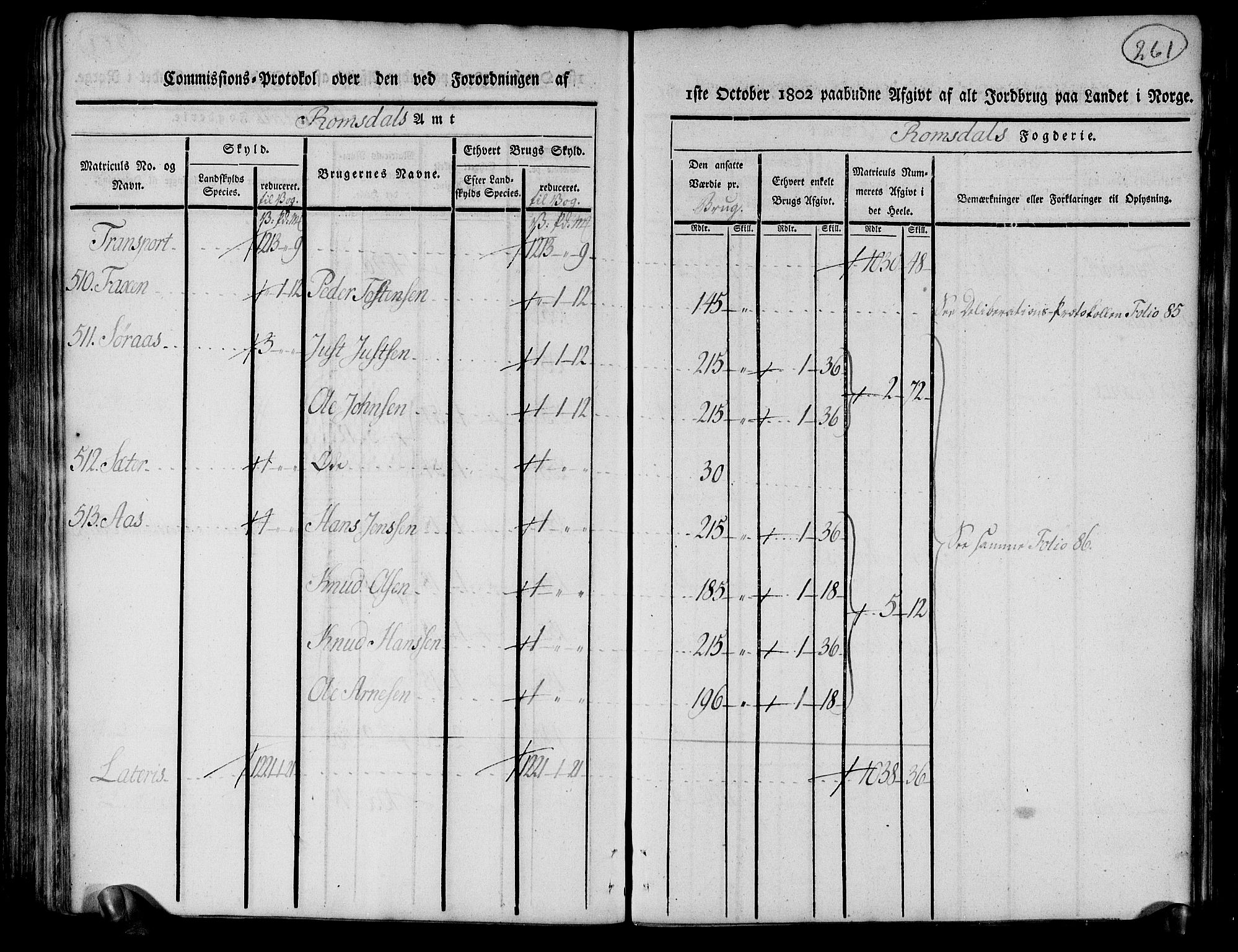 Rentekammeret inntil 1814, Realistisk ordnet avdeling, AV/RA-EA-4070/N/Ne/Nea/L0127: Romsdal fogderi. Kommisjonsprotokoll, 1803, p. 134