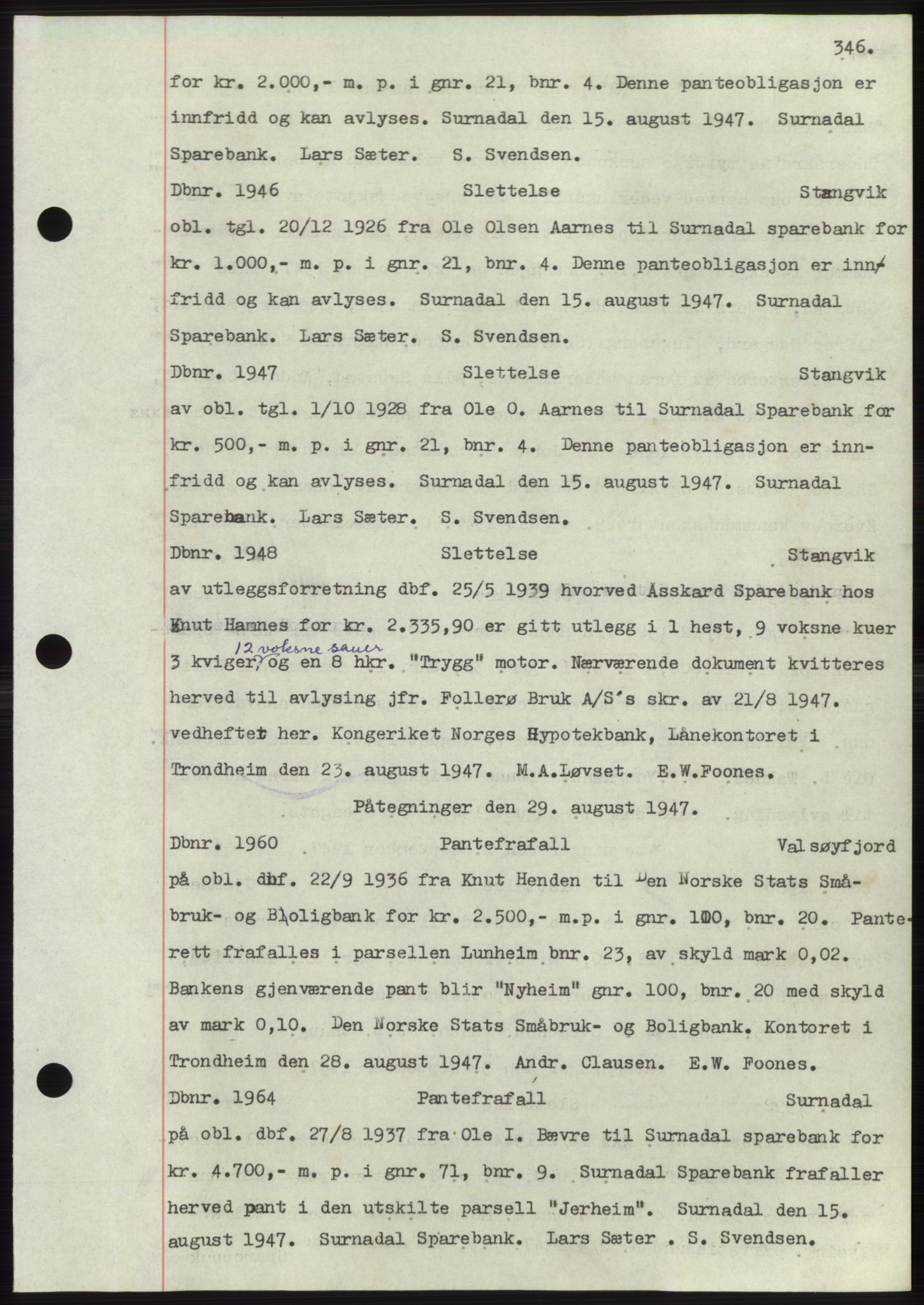 Nordmøre sorenskriveri, SAT/A-4132/1/2/2Ca: Mortgage book no. C82b, 1946-1951, Diary no: : 1946/1947