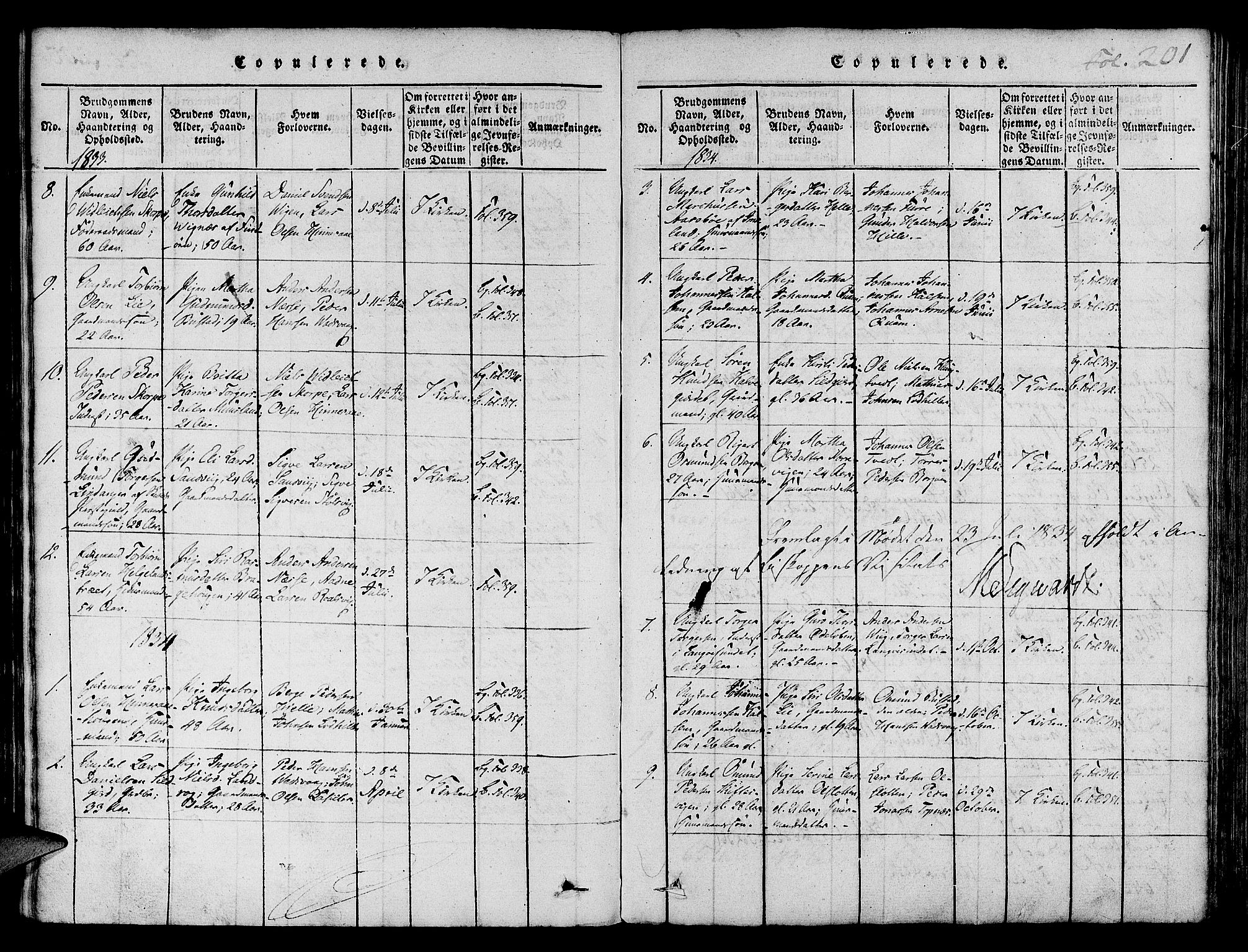 Nedstrand sokneprestkontor, AV/SAST-A-101841/01/IV: Parish register (official) no. A 6, 1816-1838, p. 201