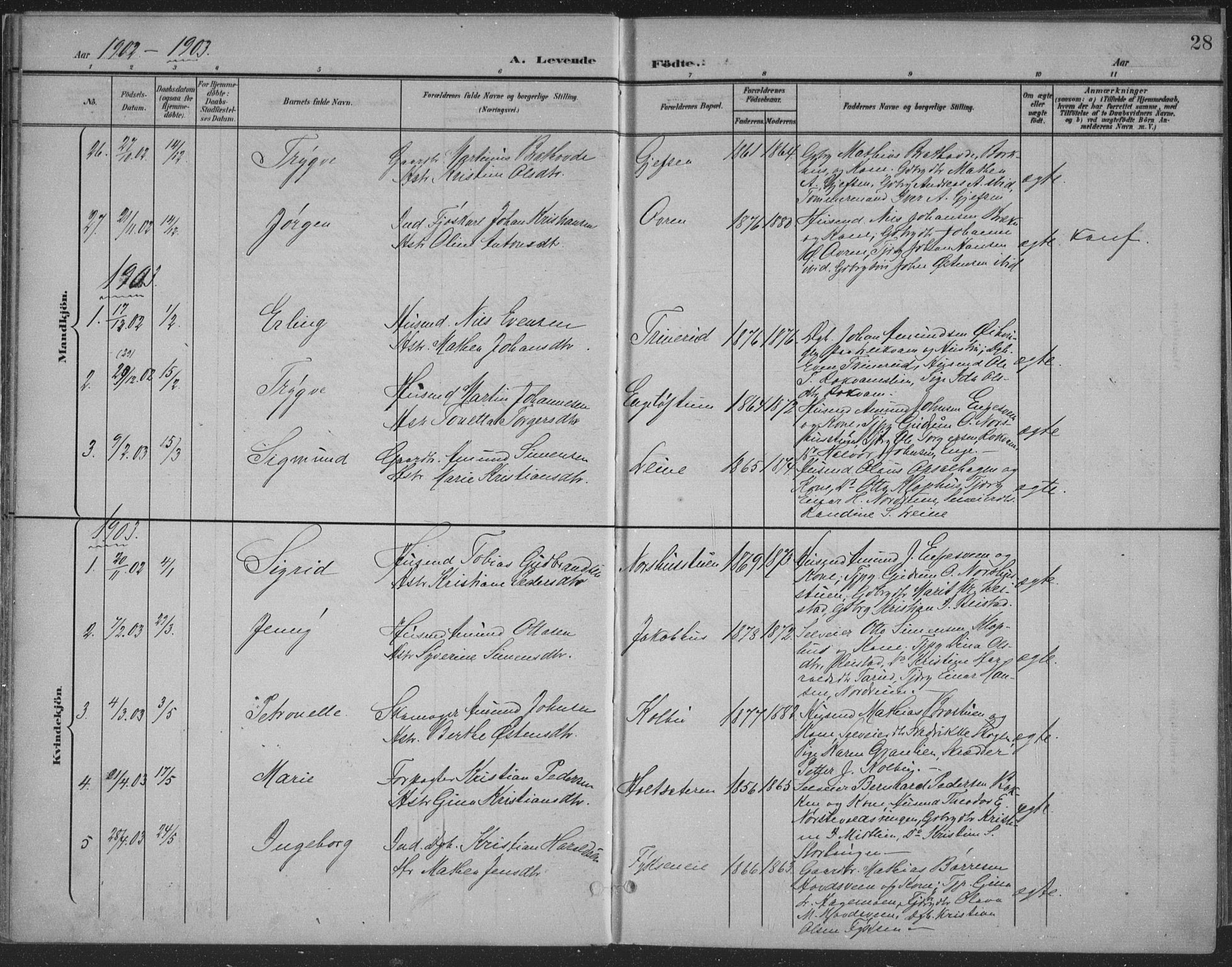 Østre Gausdal prestekontor, SAH/PREST-092/H/Ha/Haa/L0004: Parish register (official) no. 4, 1898-1914, p. 28
